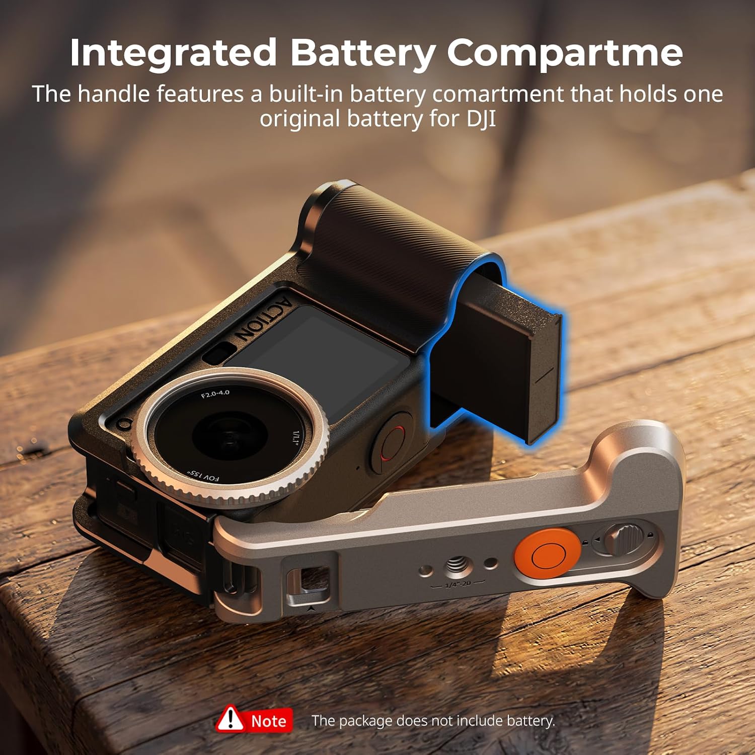 Detalle de SmallRig Kit Street Grip per DJI Osmo Action 6: gabbia in alluminio con slitta, tracolla e protezioni
