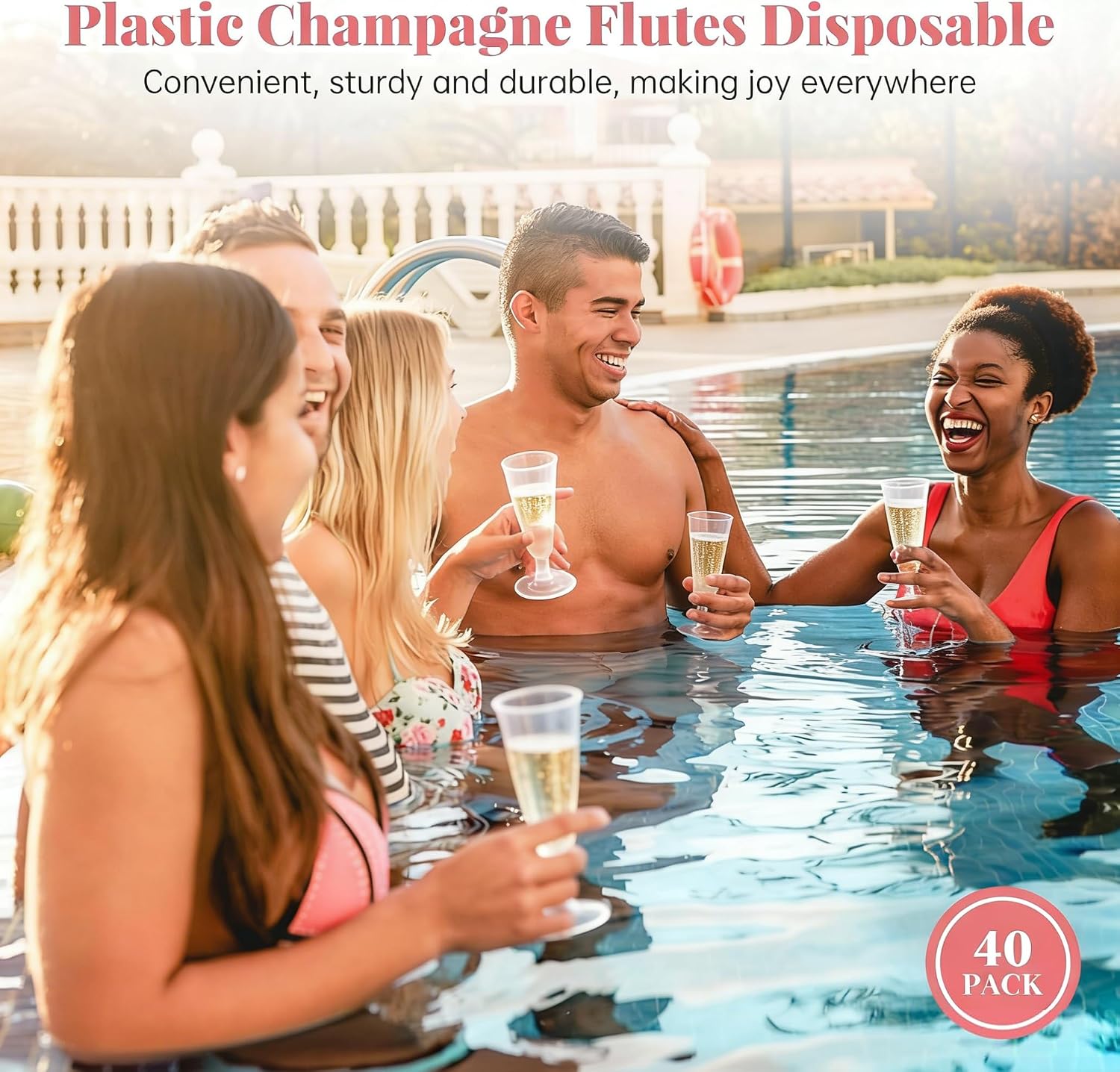 Detalle 2 de SUREHOME Disposable Champagne Flutes 40 ๐ฅ