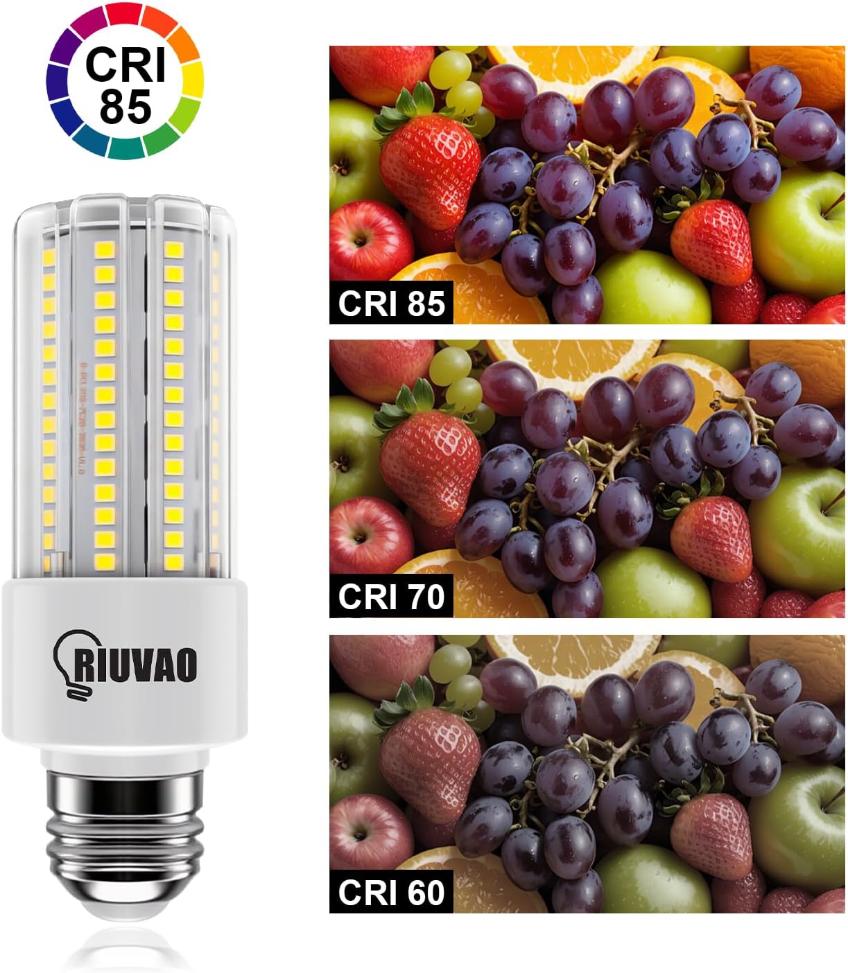Detalle de RIUVAO NS-PCL40-A LED Bulbs, 2-Pack, 40W, 5000 Lumens, 5000K, E26/E27