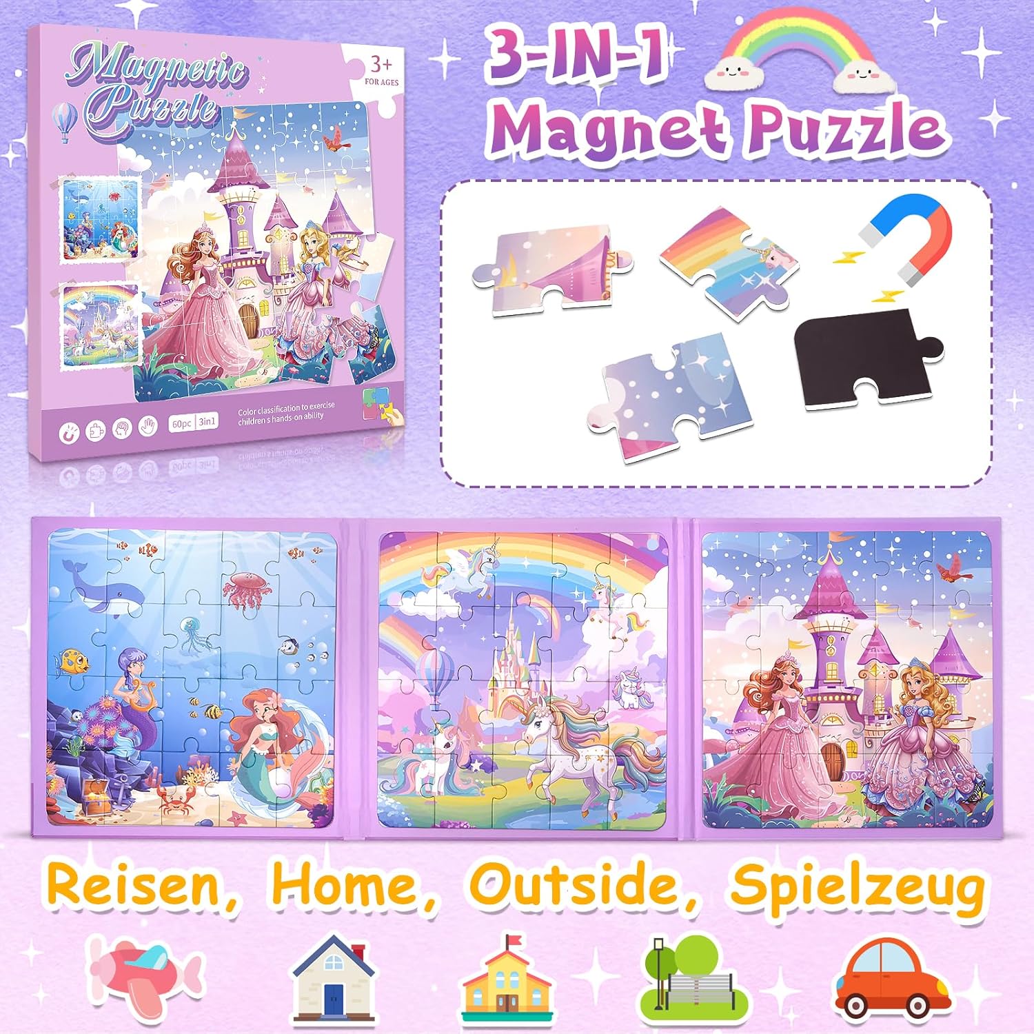 Detalle 2 de Dikence Magnet Puzzle Spielzeug 7.1x7.1 Zoll