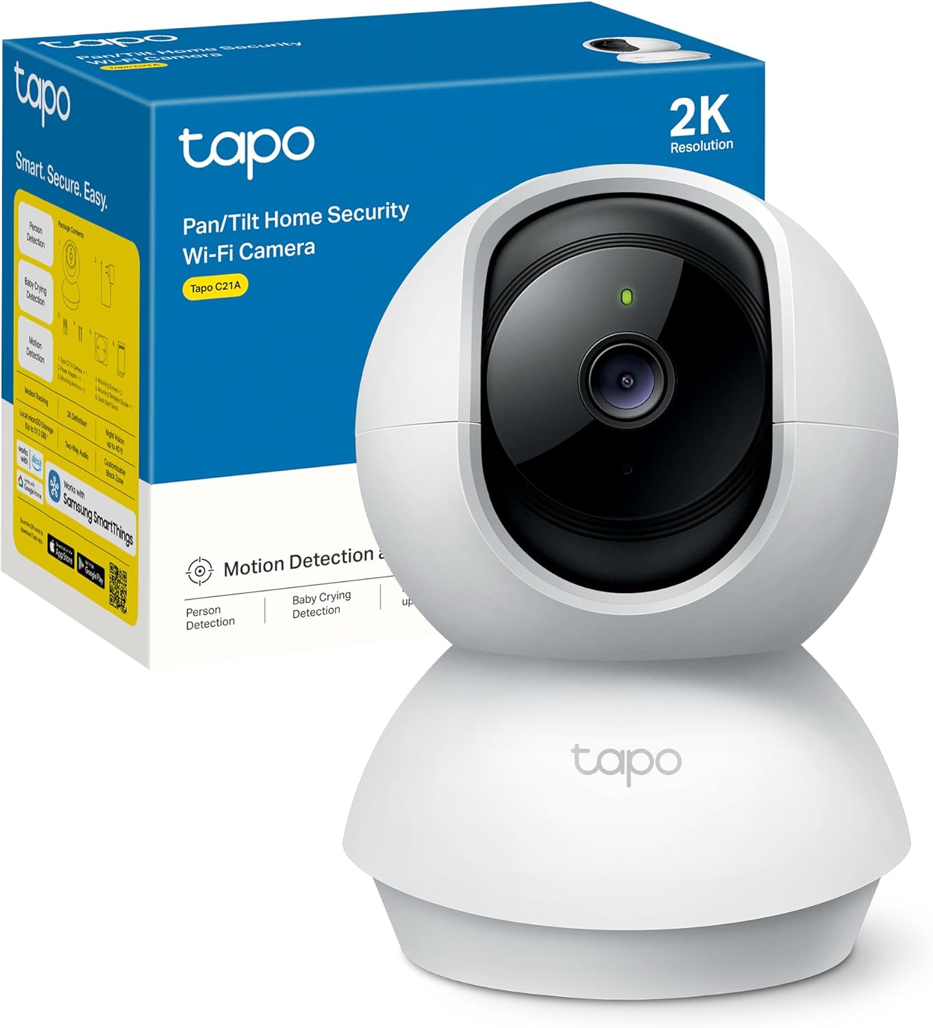 Detalle 1 de Tapo C222: Telecamera WiFi 2K 4MP QHD con visione 360°, audio bidirezionale e AI per sorveglianza domestica