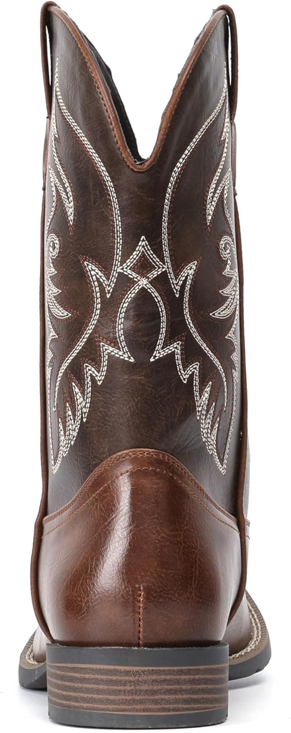 Thumbnail 2 de IUV Men's Cowboy Boots with Square Toe – Durable, Retro Embroidered Pull-On Western Boots