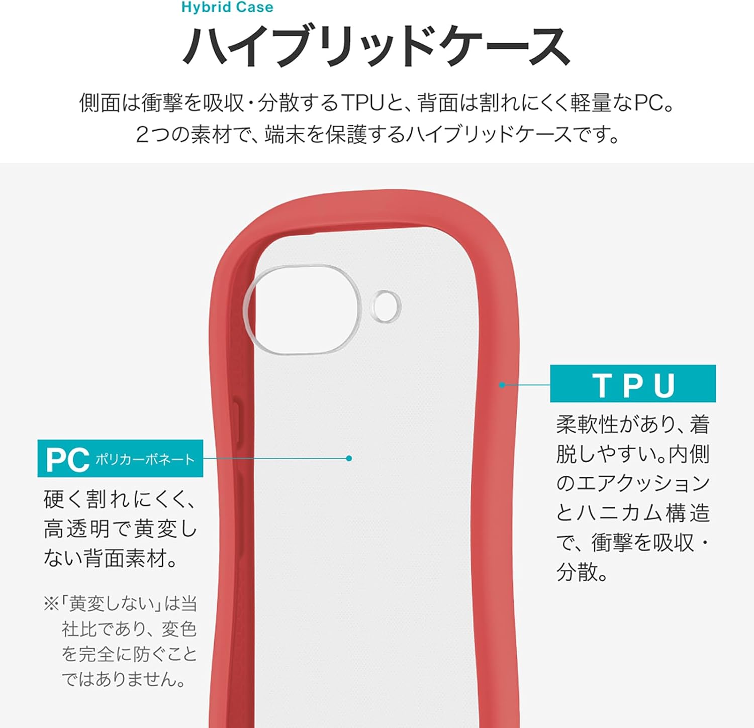 Detalle de LEPLUS ViAMO fly LN-26SP1VMFRD Google Pixel 10a対応 耐衝撃ハイブリッドケース レッド