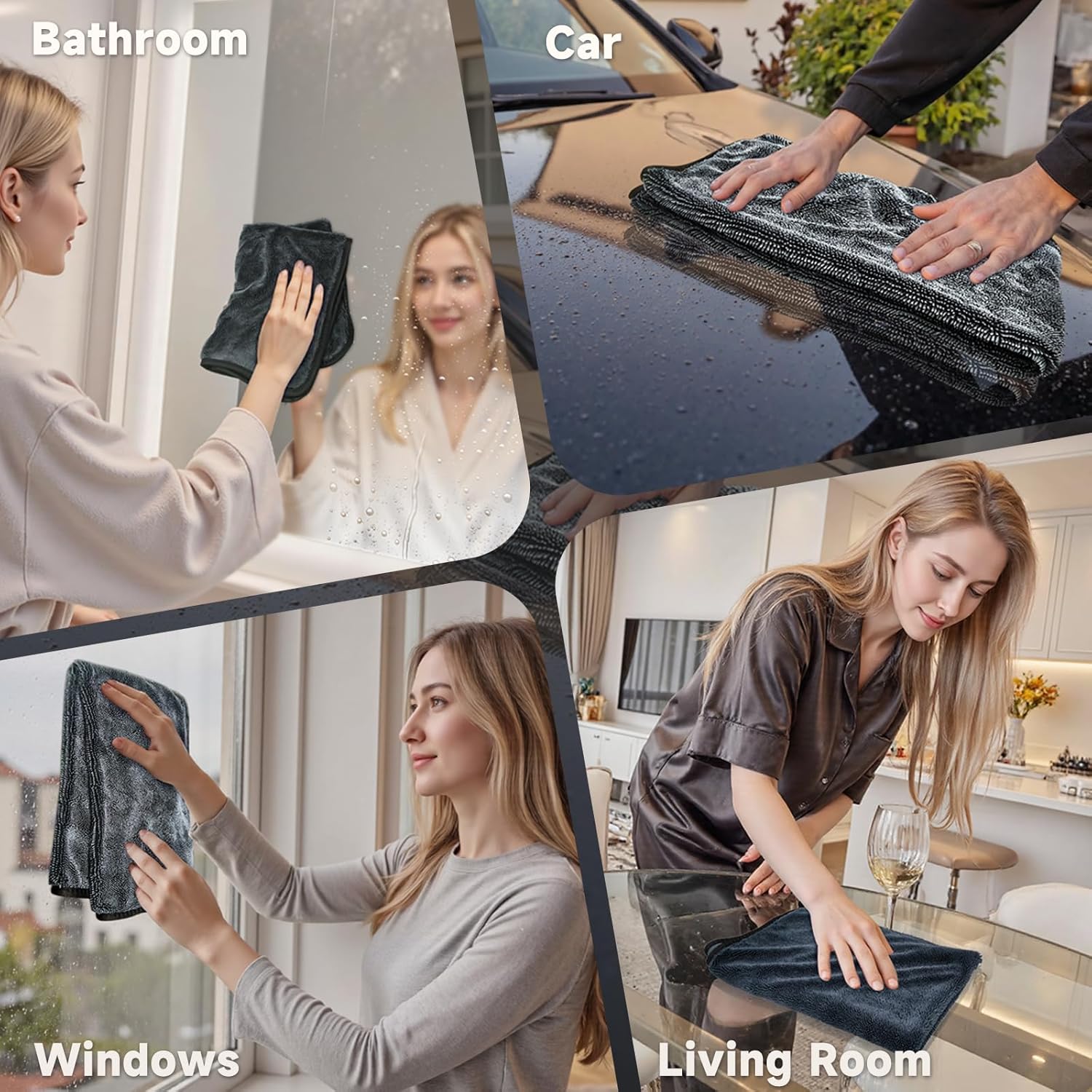 Thumbnail 5 de Autreykorn Ultra-Wipes Trockentuch Dusche (3 Stück) – Microfaser-Wischtücher 40 x 60 cm für Auto, Bad & Küche