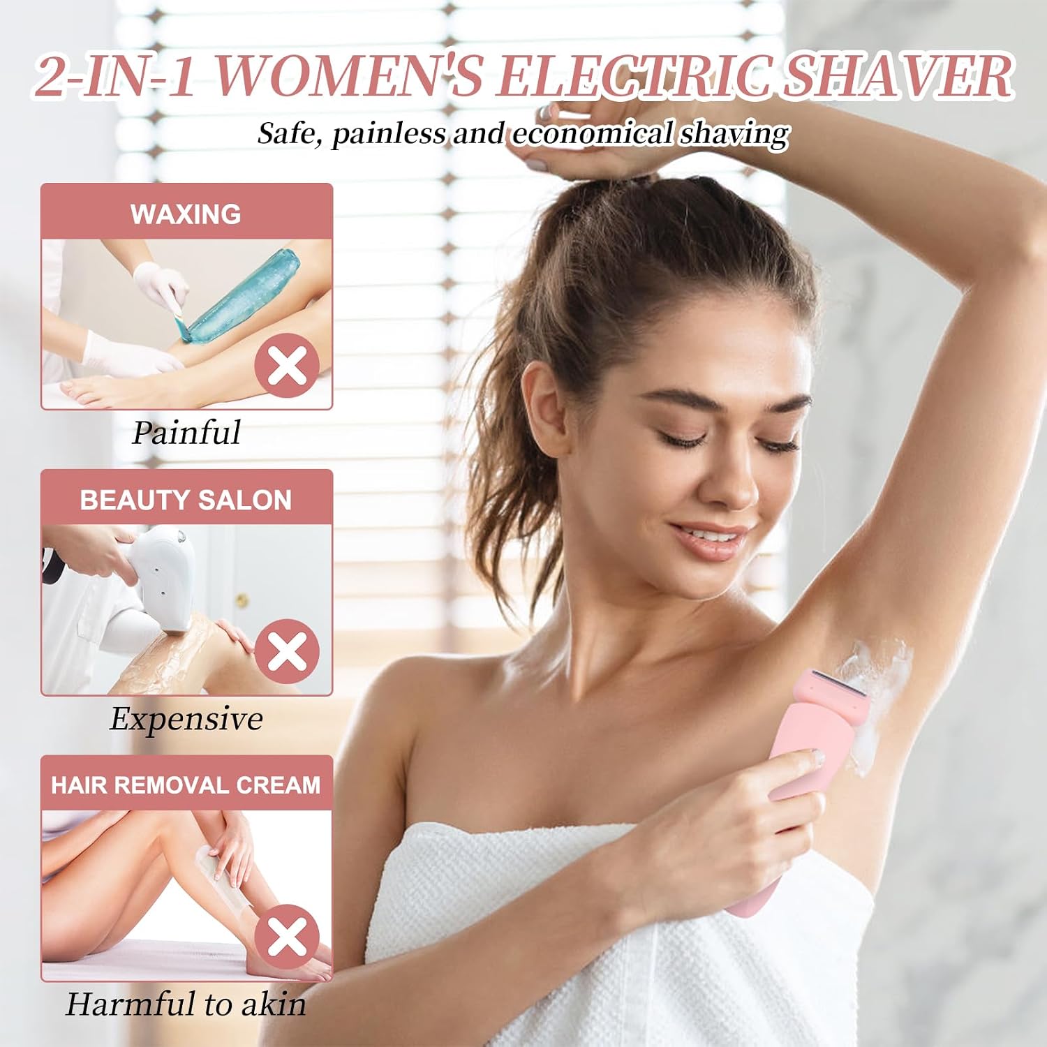 Detalle 2 de yusvwkj Lady Shaver for Women 2 in 1 electric razor 🪪