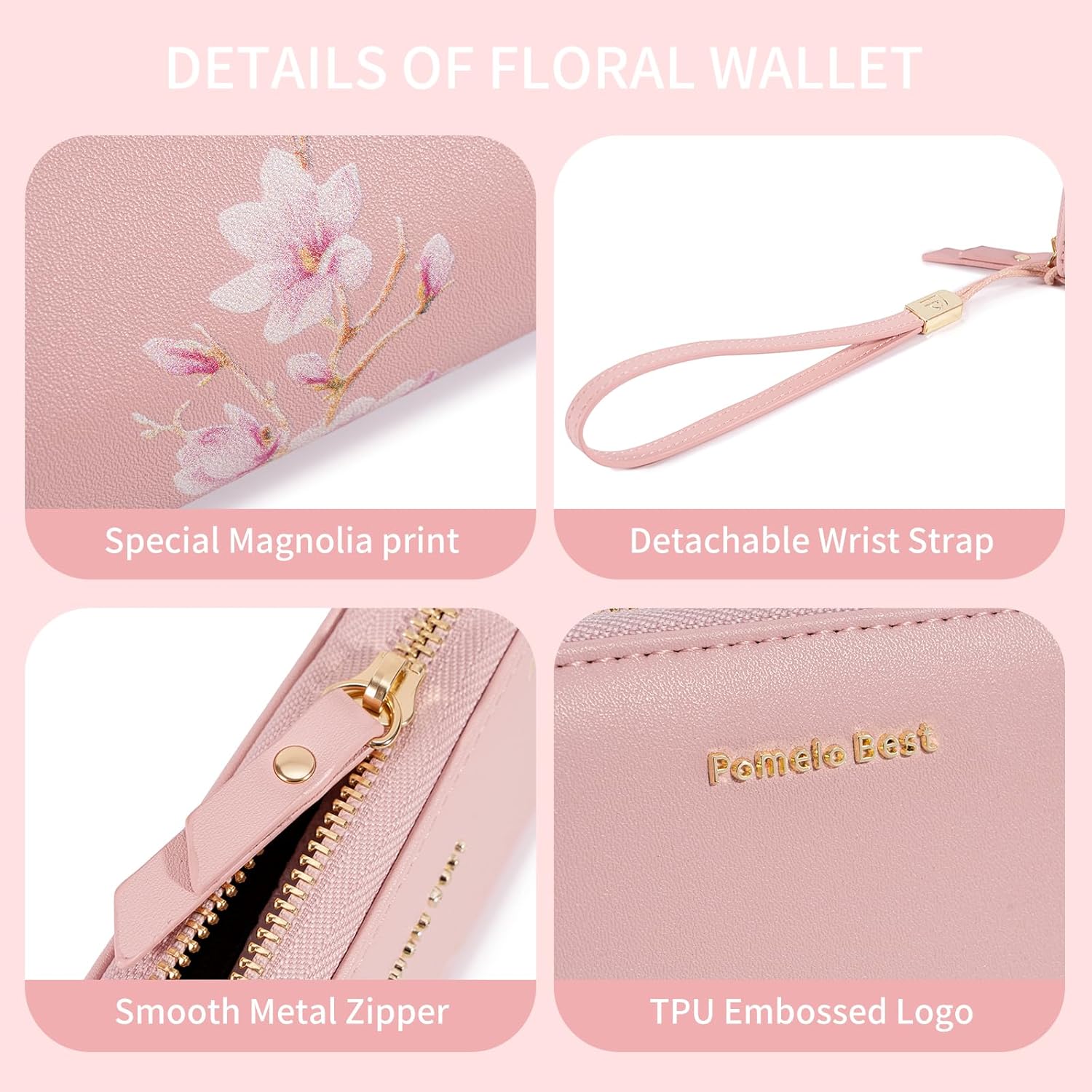 Thumbnail 1 de Pomelo Best Geldbörse Damen groß im Langformat – RFID-blockierende Damenbrieftasche mit vielen Fächern, Rosa