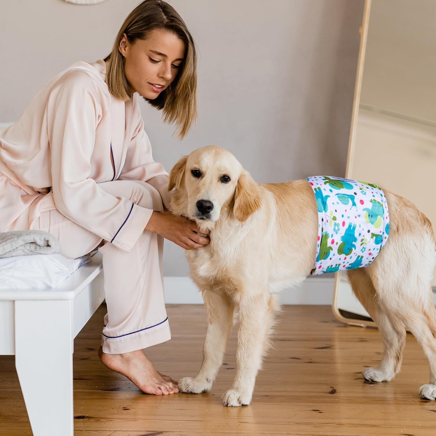 Detalle de MICOOYO Belly Bands for Dogs – Reusable Male Dog Nappies (3 Pack)