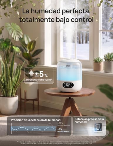 Thumbnail 4 de DREO Silencioso Humidificador para Bebés 3L con Sensor de Humedad – Blanco hielo