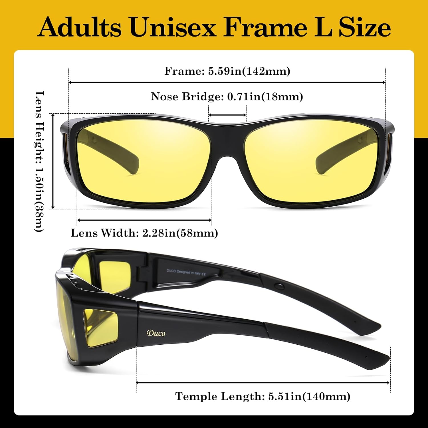 Detalle de DUCO 8953Y Lunettes de conduite 2 tailles