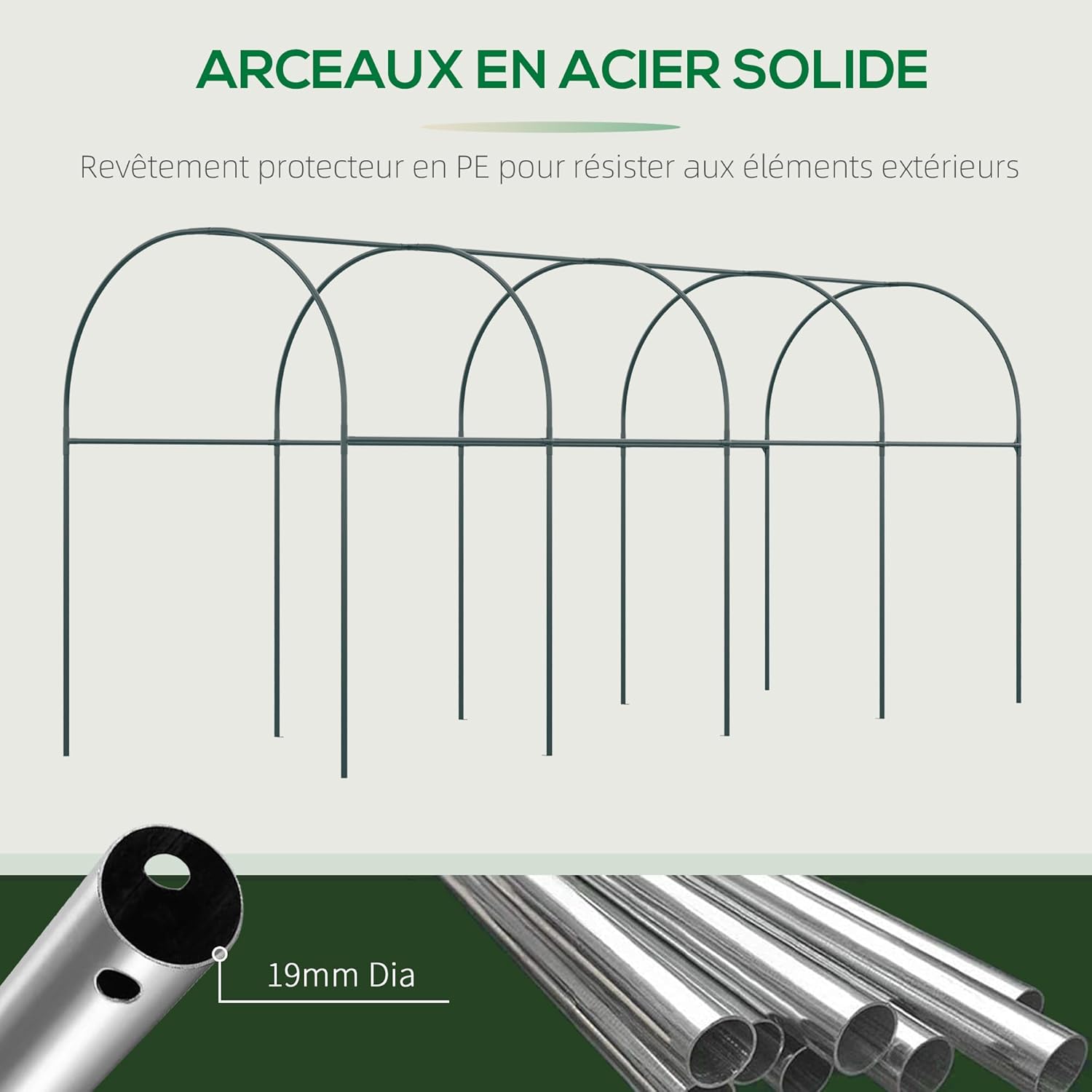 Detalle 2 de Outsunny Serre de Jardin 400 x 120 x 170 cm