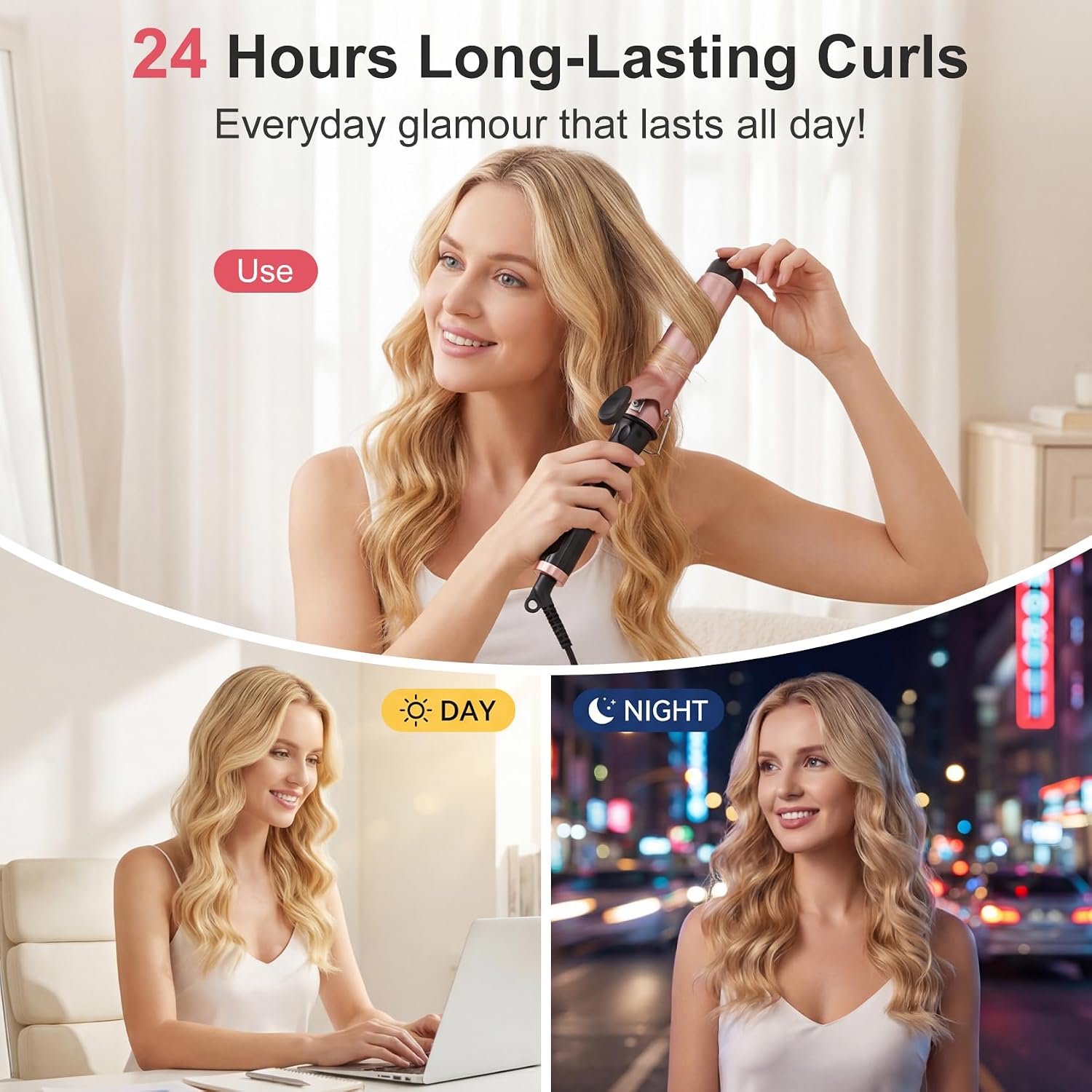 Thumbnail 5 de Large Barrel Curling Tongs 38mm with Ceramic Barrel and 14 Temperature Settings