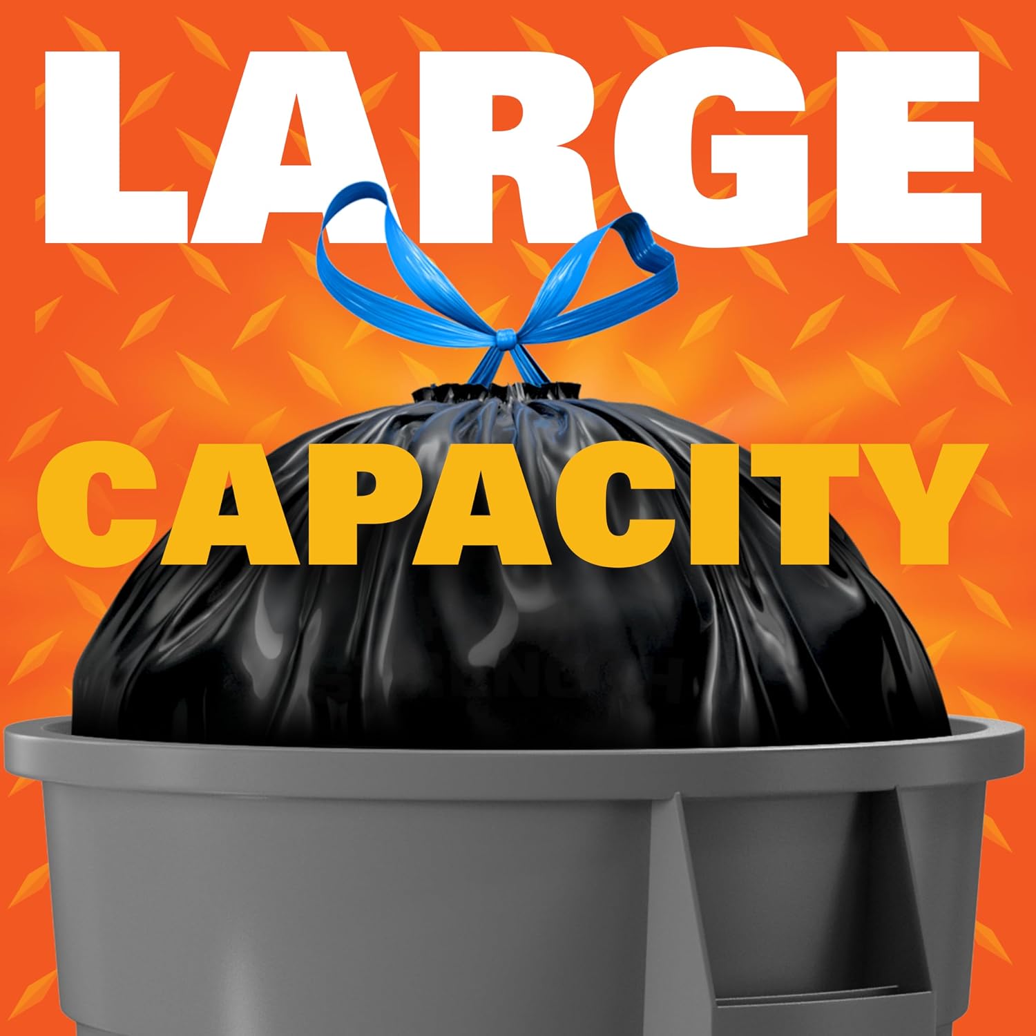Detalle 2 de Hefty Strong 33 Gallon Trash Bags with Drawstrings, Black, Unscented (48 ct)