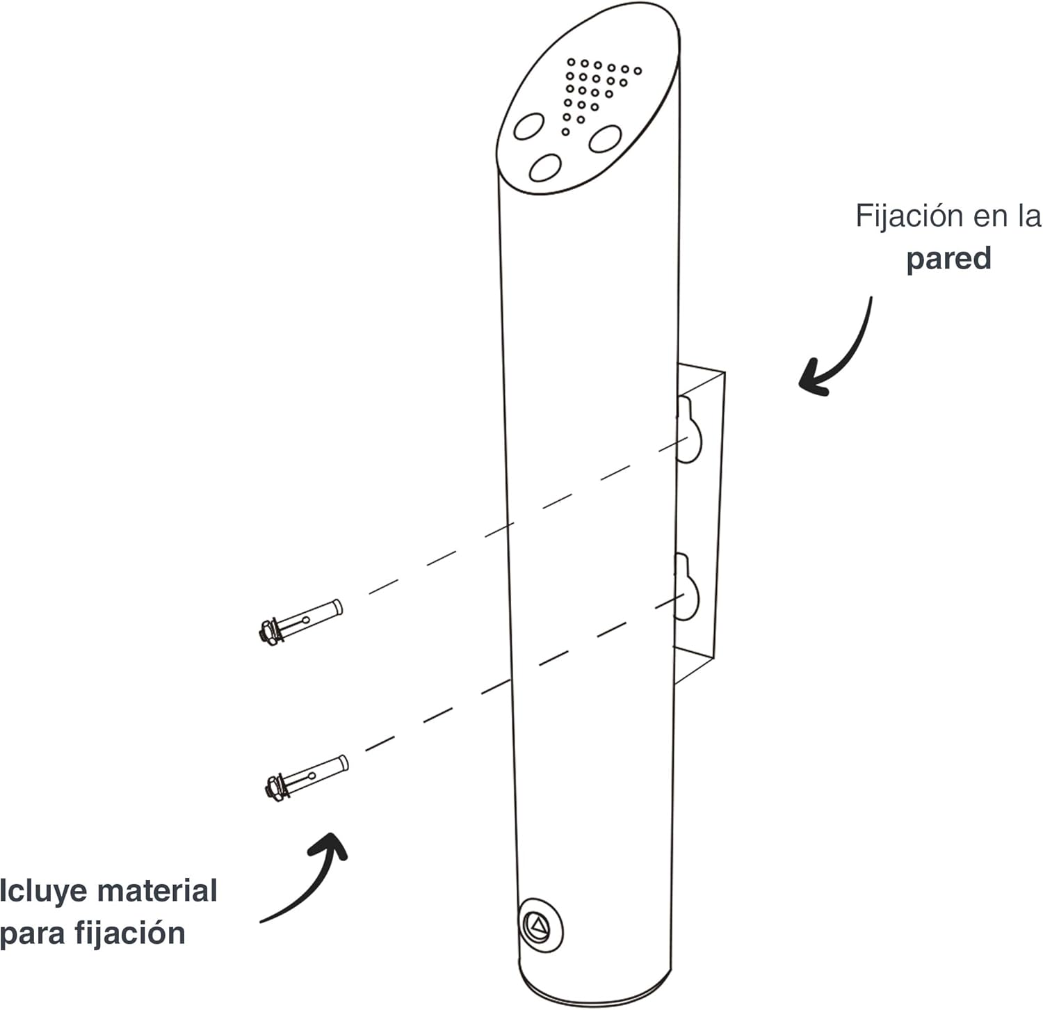 Thumbnail 5 de LACOR 63331 Mural cendrier rond en acier inox 18/10, 8 x 46 cm, argenté