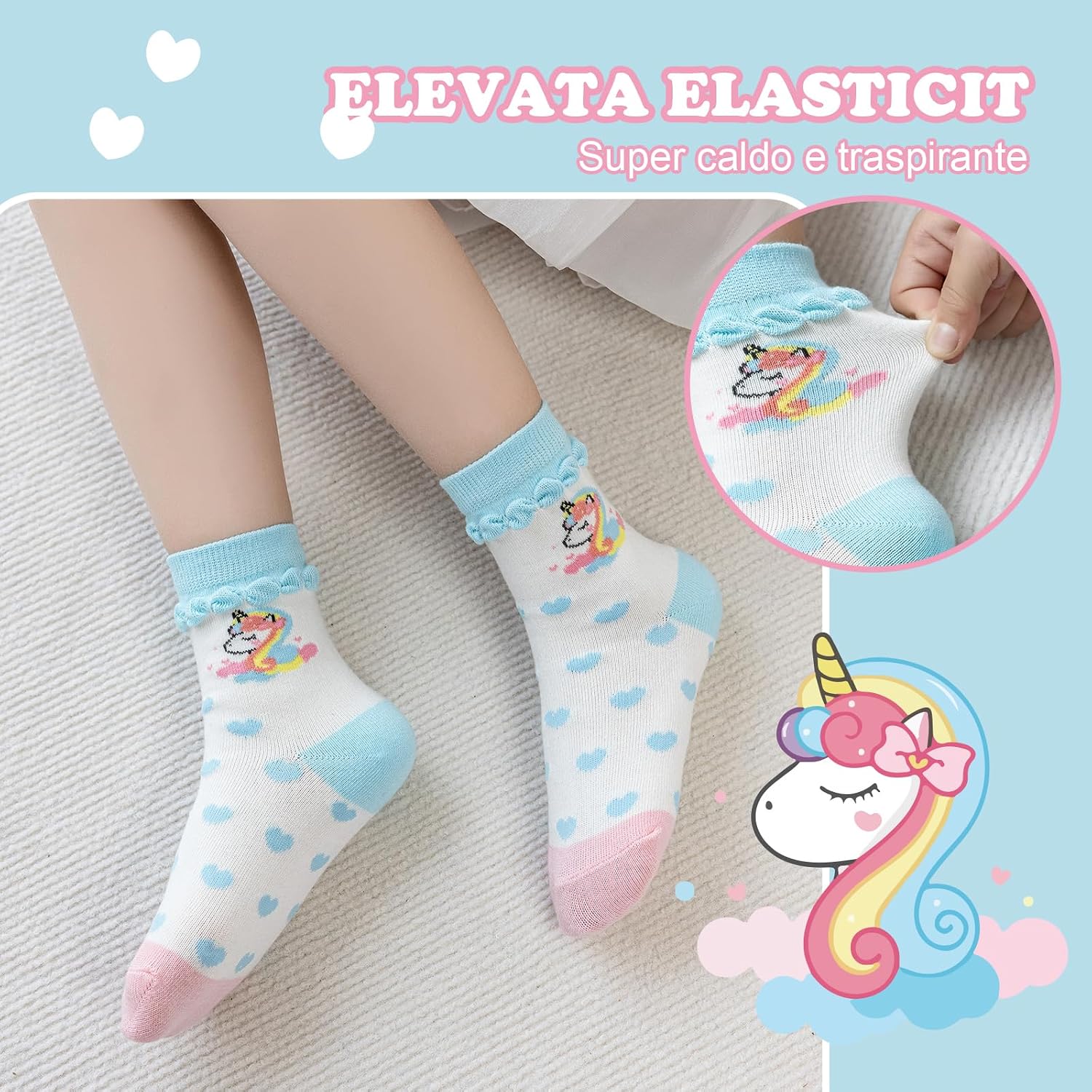 Thumbnail 2 de Cirorld 601 Girls’ Socks, Cotton Blend, Seamless Design, 6 Pairs