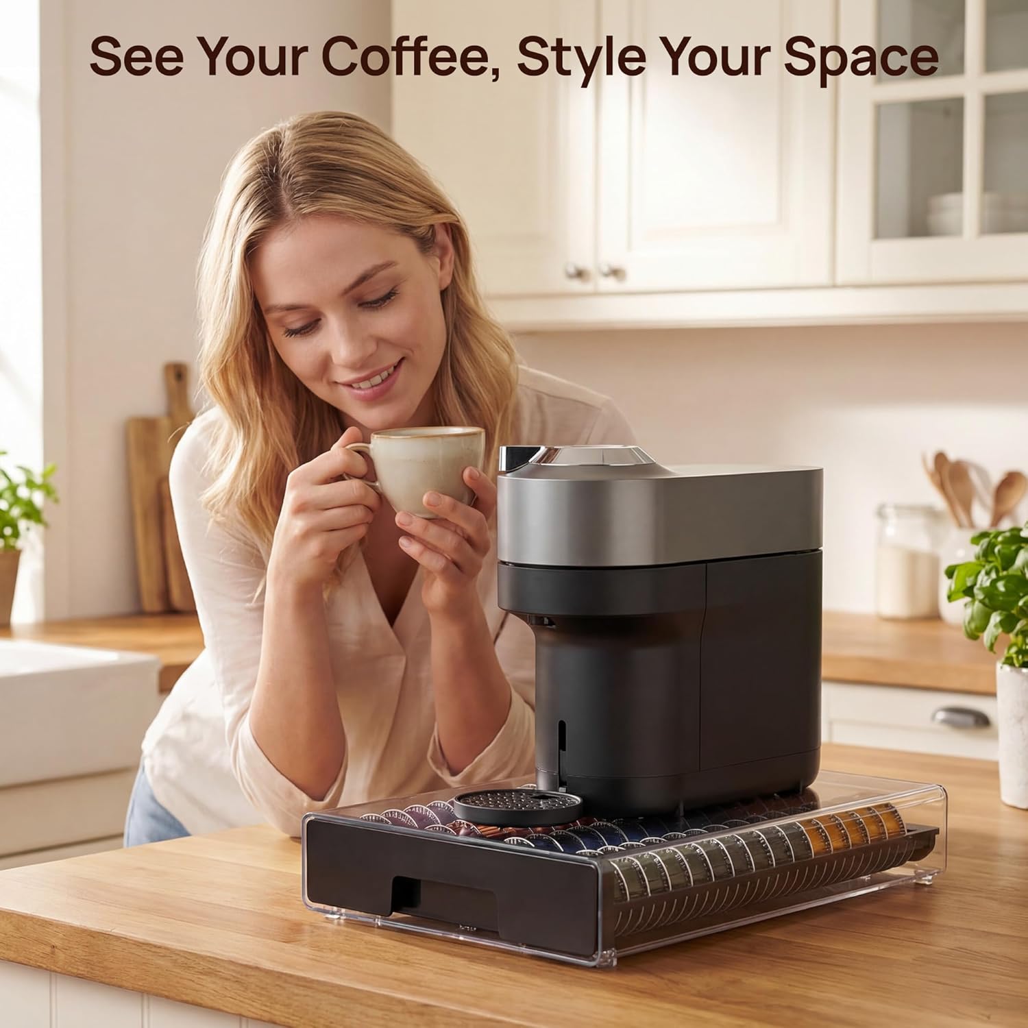 Thumbnail 1 de Vtopmart Coffee Pod Drawer Organizer for Nespresso Vertuo Pods — Holds 40 Large or 60 Small Capsules