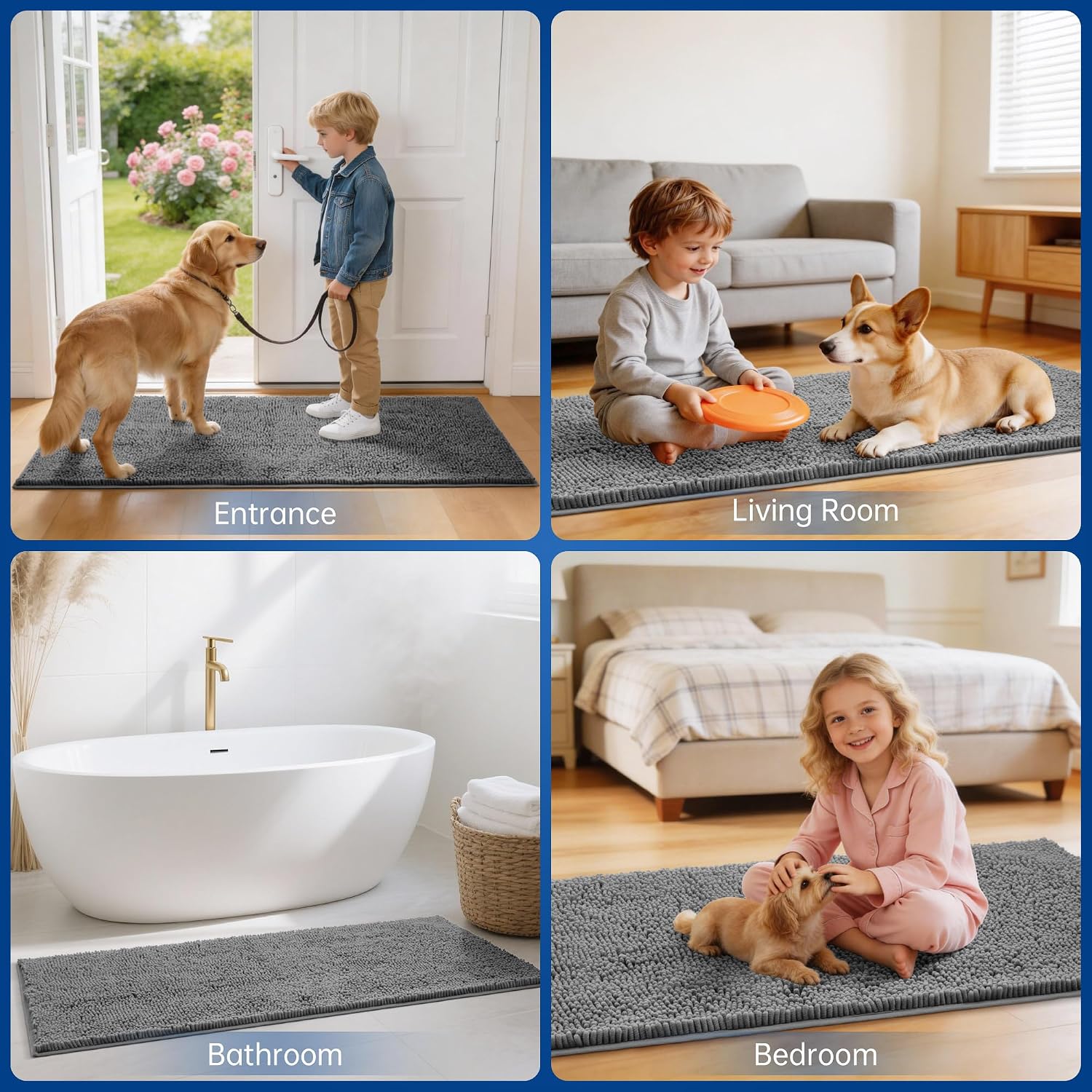 Detalle de Naturei Chenille Door Mat 60" x 36