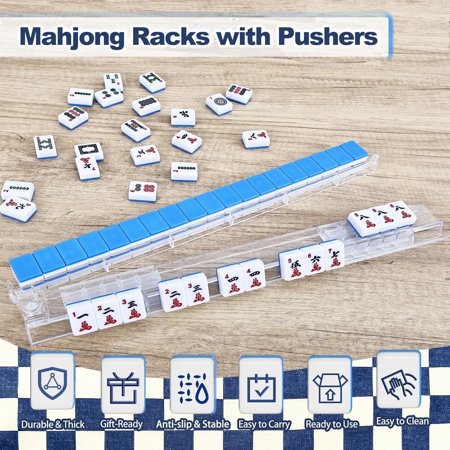 Thumbnail 3 de Mahjong Racks with Pushers, Acrylic