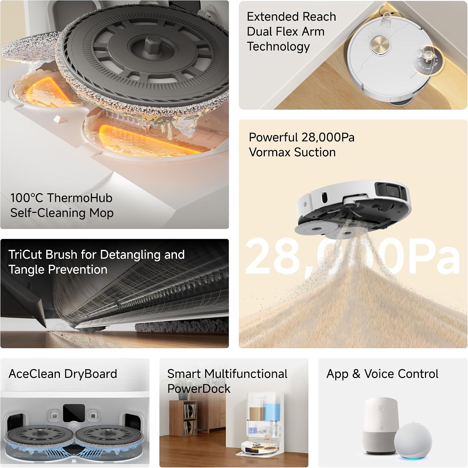 Detalle de Dreame L50 Ultra AE Robot Vacuum and Mop: Deep Cleaning, Self-Cleaning Mop System and Auto-Empty Dock