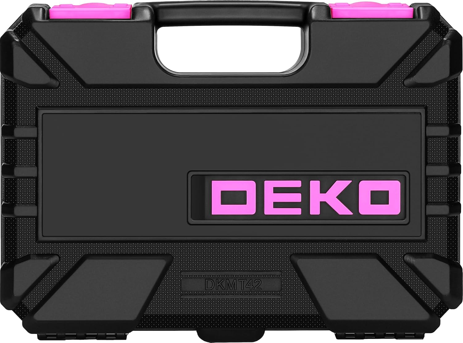 Detalle de DEKO DKMT62U-GP gereedschapskist, 62-delig, roze met kunststof koffer