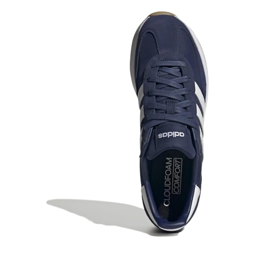 Detalle de adidas Hombre Run 70S 2.0 Shoes – Dark Blue/Cloud White, 43 1/3 EU