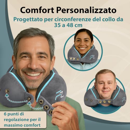 Detalle 2 de FLOWZOOM Comfy, cuscino da viaggio in memory foam con supporto 360°