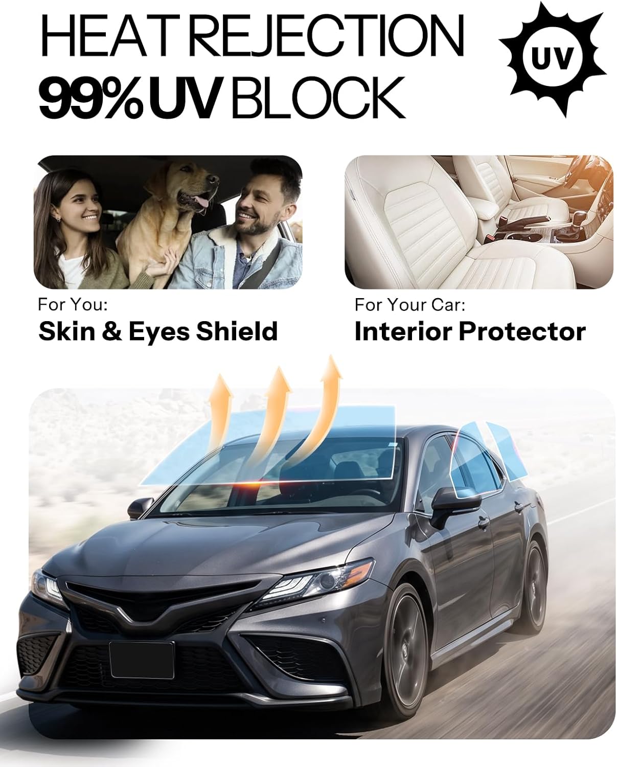 Detalle de IAQWE 35% VLT Ceramic Car Window Tint Film (20" x 20ft) — High Heat & UV Block Privacy Tint, Black