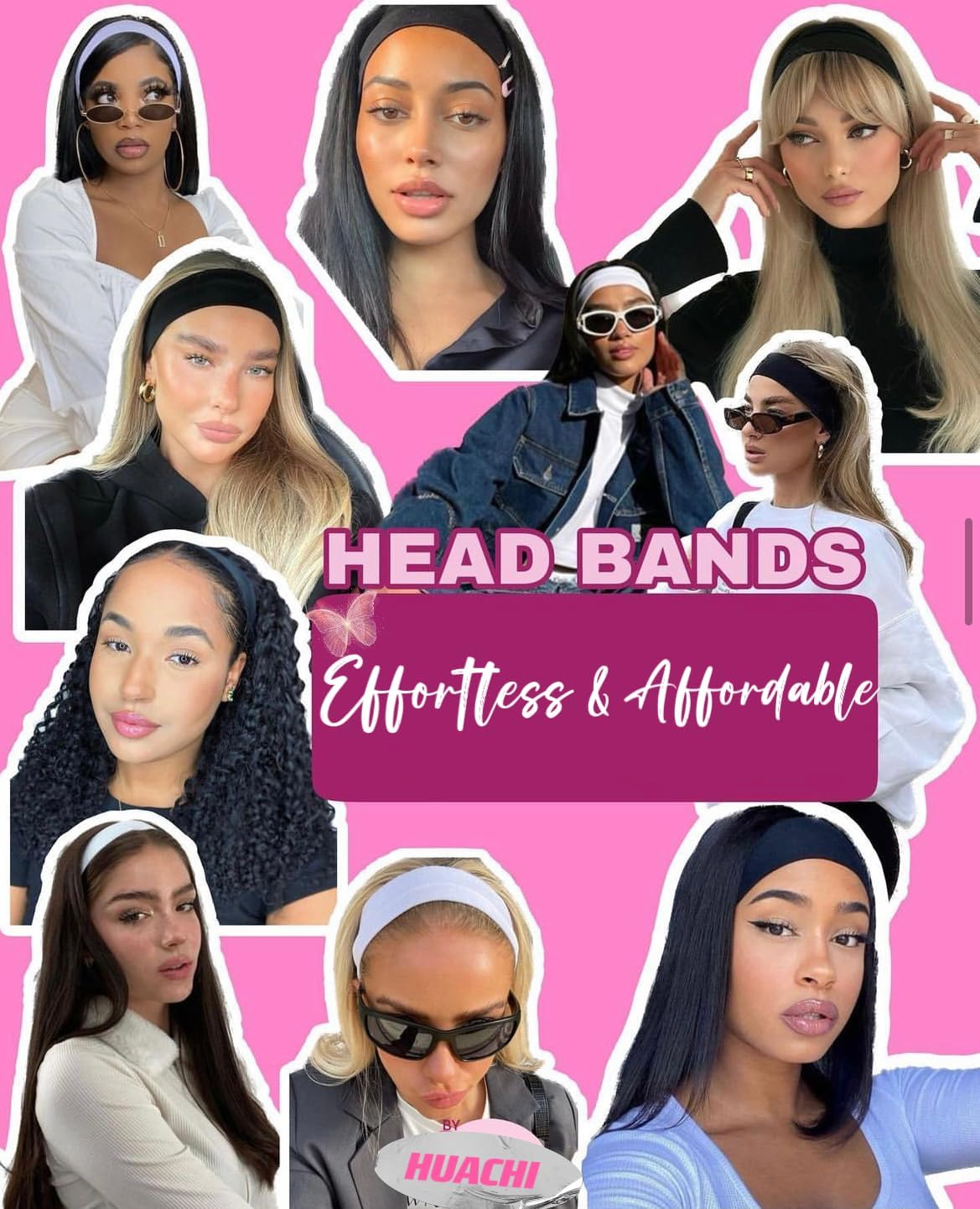 Detalle 2 de Huachi 16-Pack Non-Slip Women’s Headbands (Cheetah Print & Stripes)