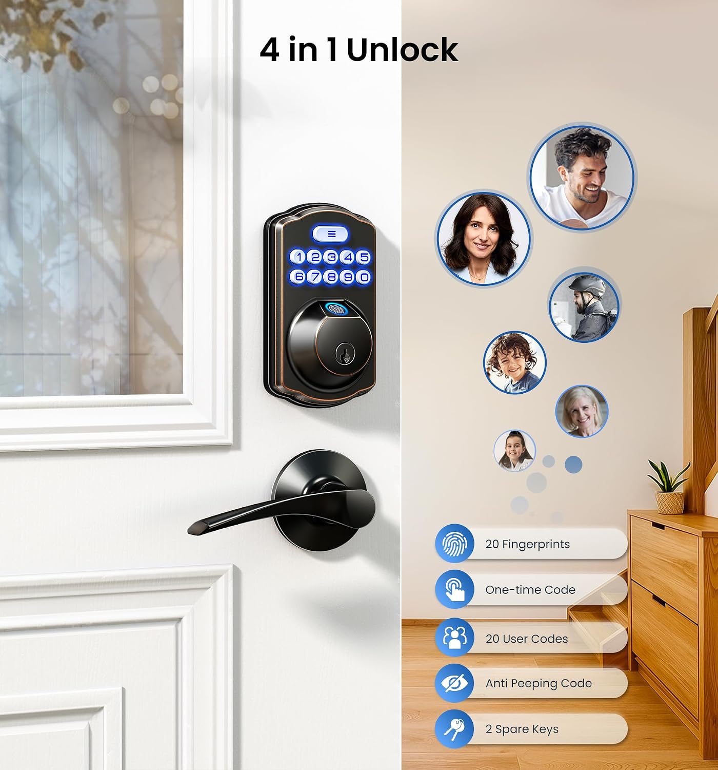 Detalle de Veise Fingerprint Door Lock KS02A