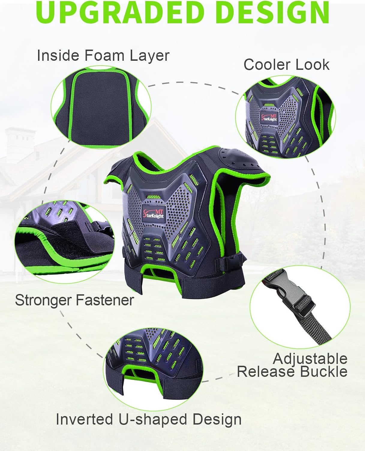 Detalle 2 de StarknightMT AAX043-clothes Kids Motocross Gear with PE Shell and EVA Foam