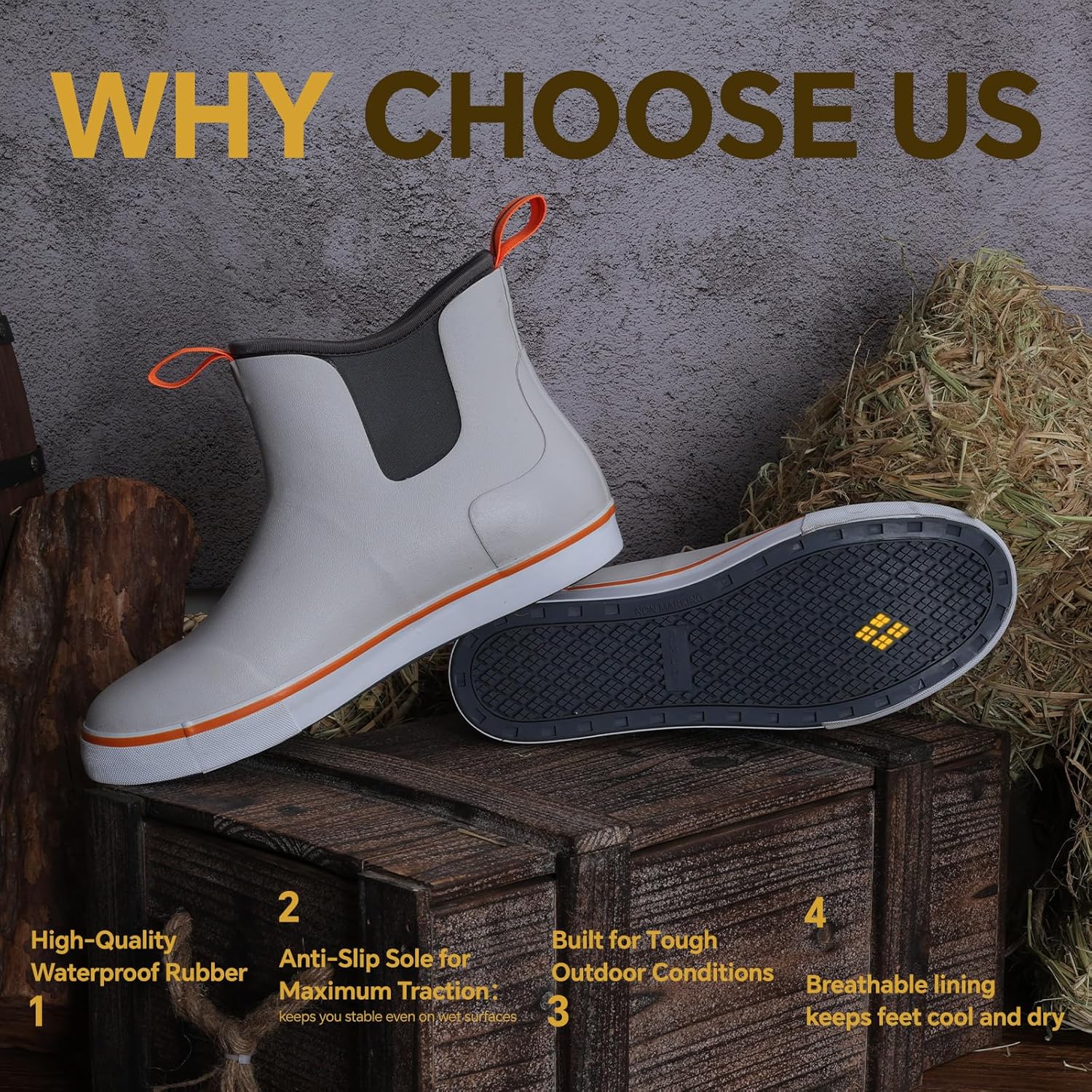 Thumbnail 6 de Furuian Deck Boots Waterproof Neoprene 1" Heel