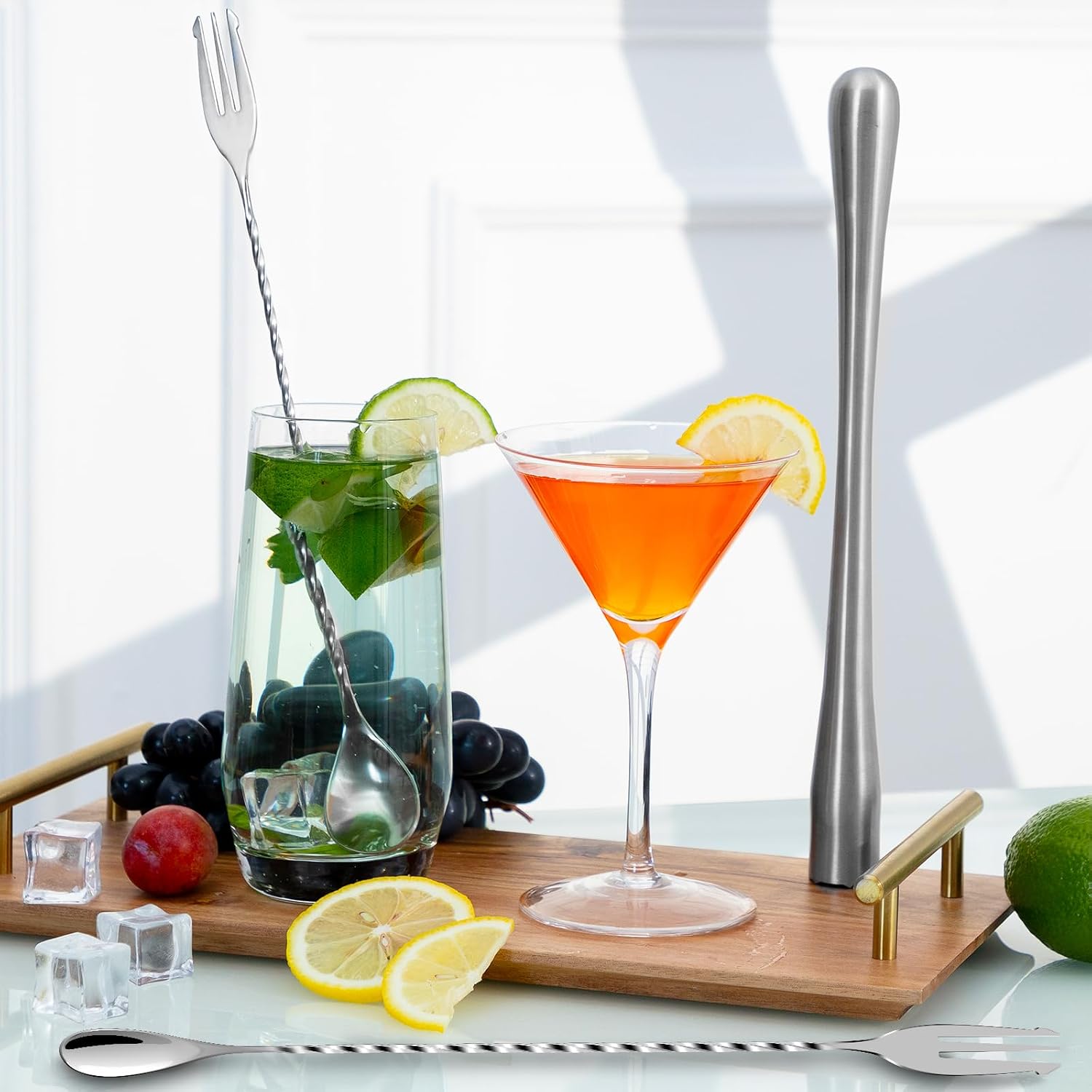 Thumbnail 5 de BRIOUT BarSpoon-12Inch Cocktail Bar Spoon Set, 12-Inch 18/8 Steel