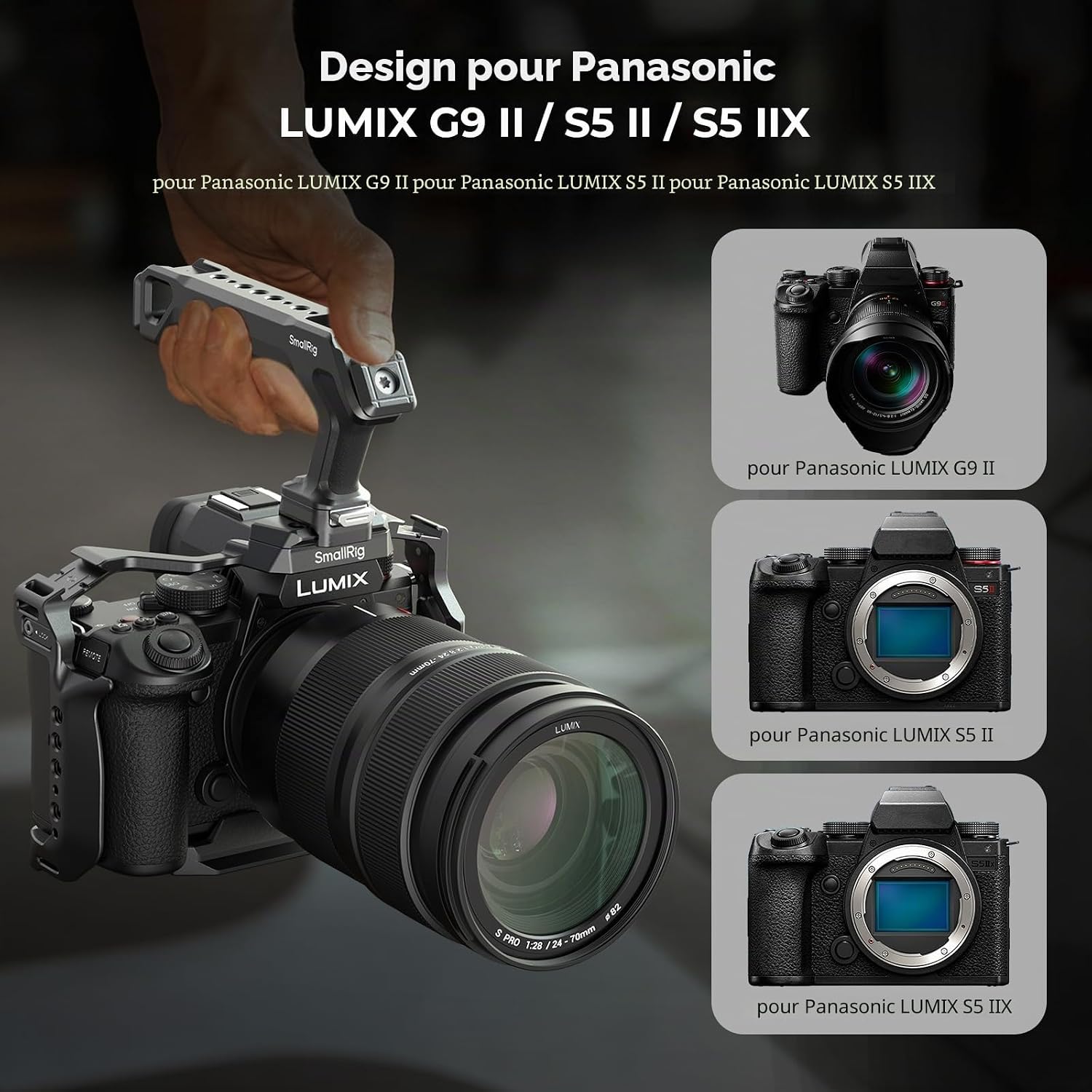 Thumbnail 6 de Kit Cage SMALLRIG 5752 pour Panasonic G9 II / S5 II / S5 IIX avec Poignée NATO et Serre-Câble HDMI/USB-C