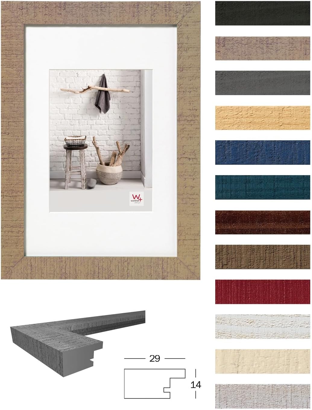 Thumbnail 1 de Walther Design Cadre photo design blanc polaire 60 x 80 cm avec passe-partout HO080V