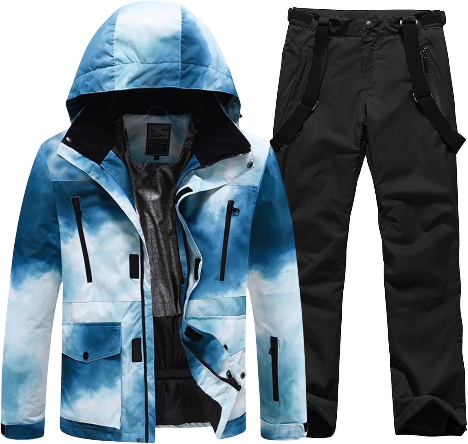 Detalle 2 de HOTIAN Herren Schneeanzug Ski Jacke und Hose Set für Winter