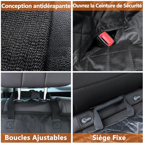 Detalle 2 de Alfheim Housse de siège auto pour chien, imperméable et antidérapante, 133 x 127 cm