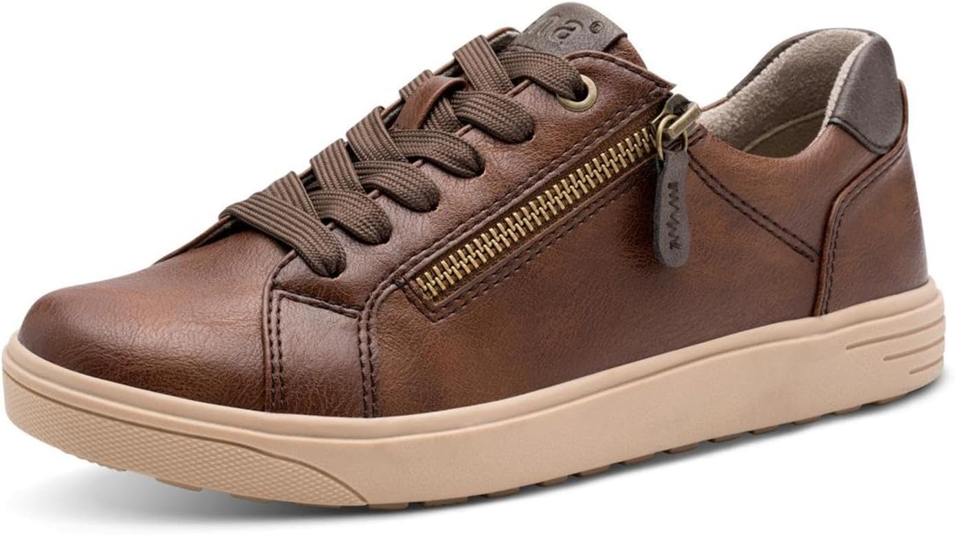 Detalle de Jana Baskets Femme Plates avec Fermeture éclair Vegan – confort largeur H et finition vegan