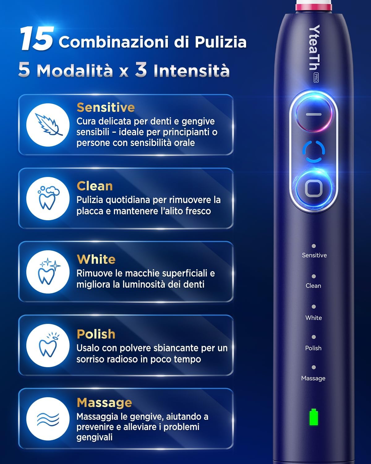 Detalle 1 de Spazzolino elettrico rotante per sbiancamento
