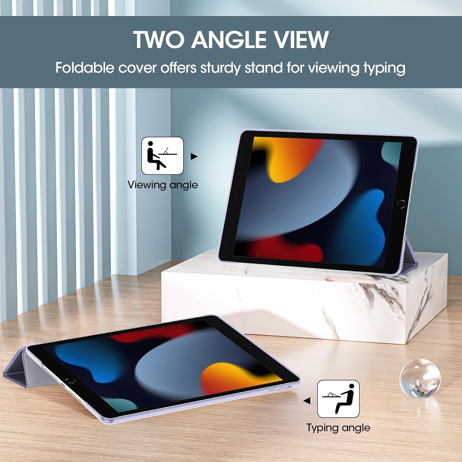 Detalle 2 de ProCase Hülle für iPad 9./8./7. Generation 10,2 Zoll (2021/2020/2019) – Helllila