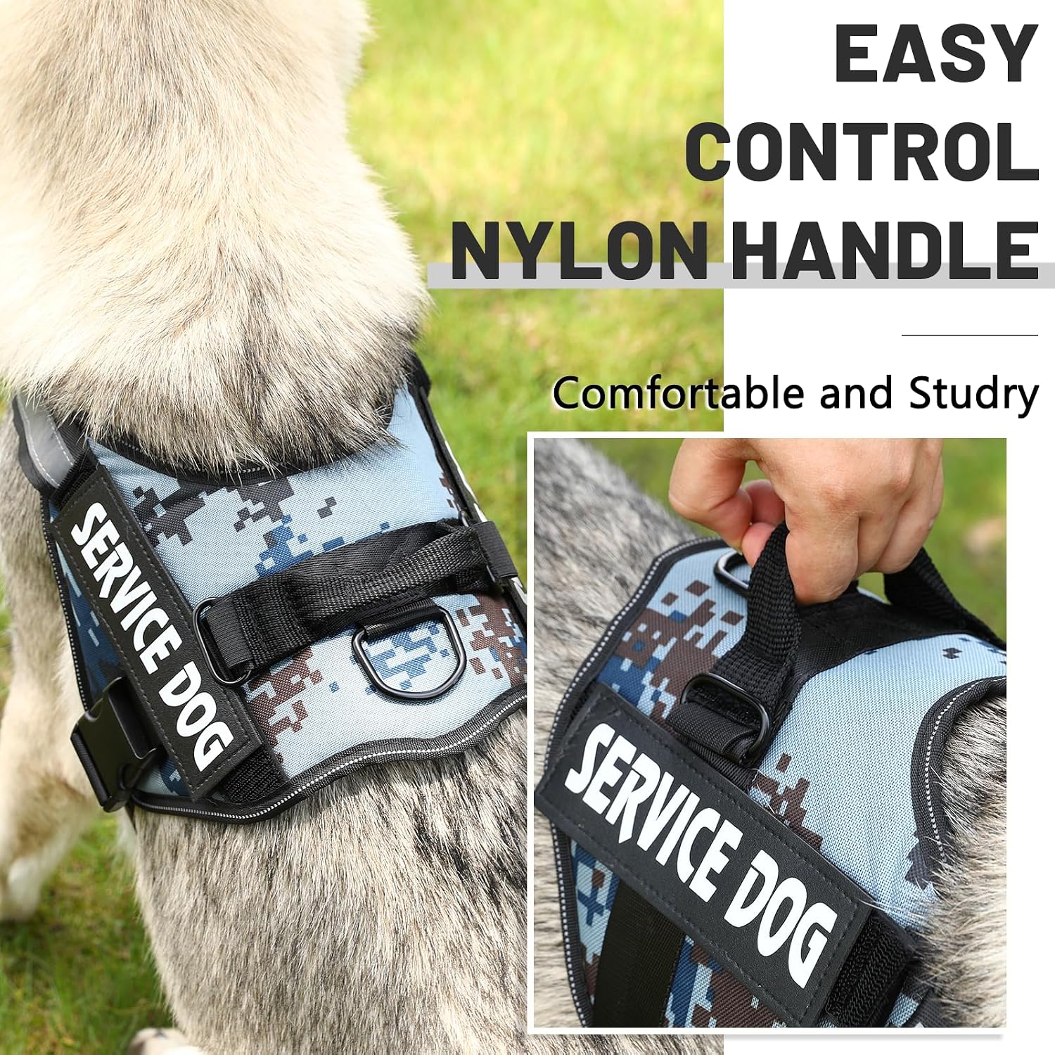 Thumbnail 4 de Belababy Service Dog Harness M, blue camo