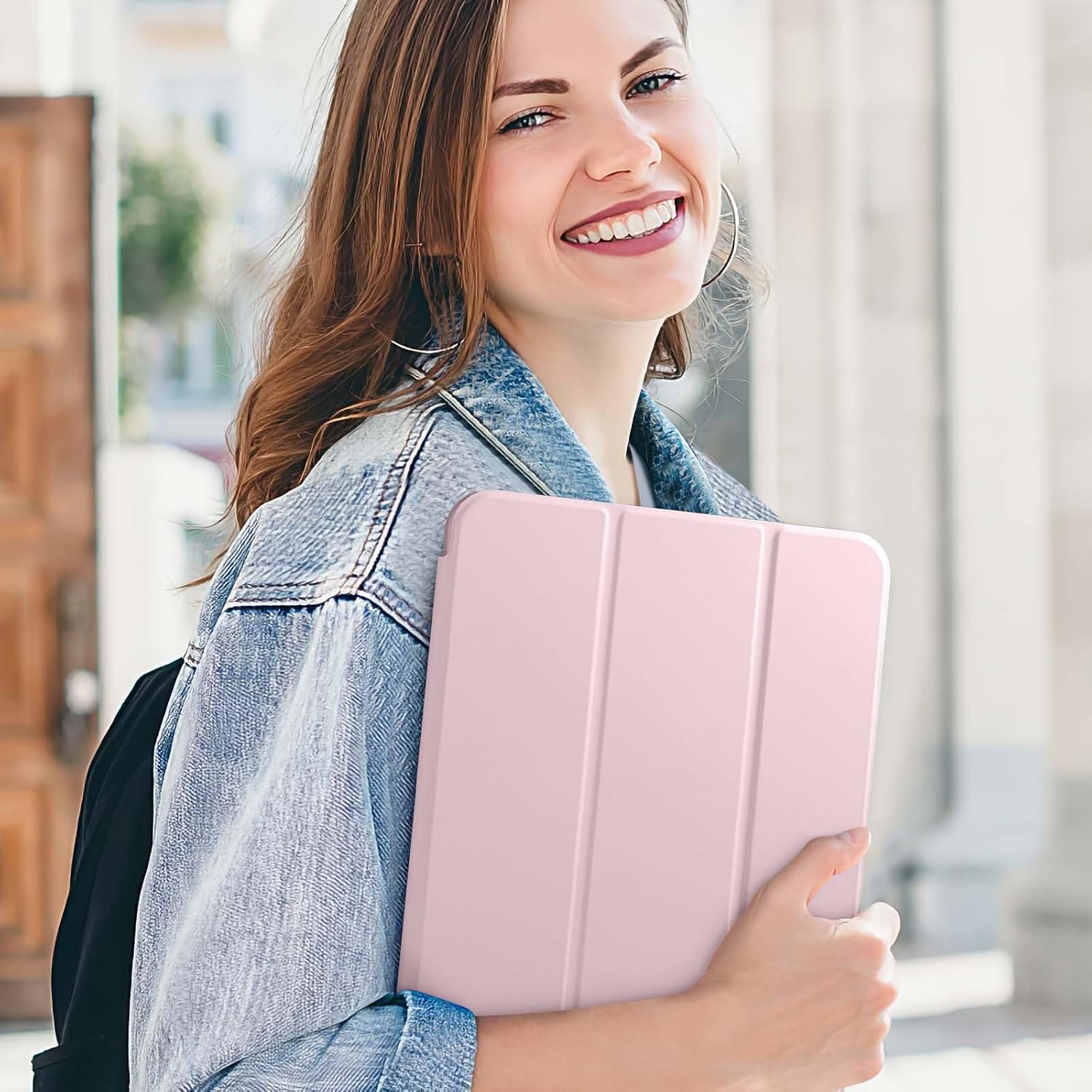 Thumbnail 5 de drivego Hülle für iPad 11. Generation (A16) & iPad 10. Gen 10,9 Zoll mit Stifthalter, Ständer und Auto-Ruhe/Wake – Strauß rosa