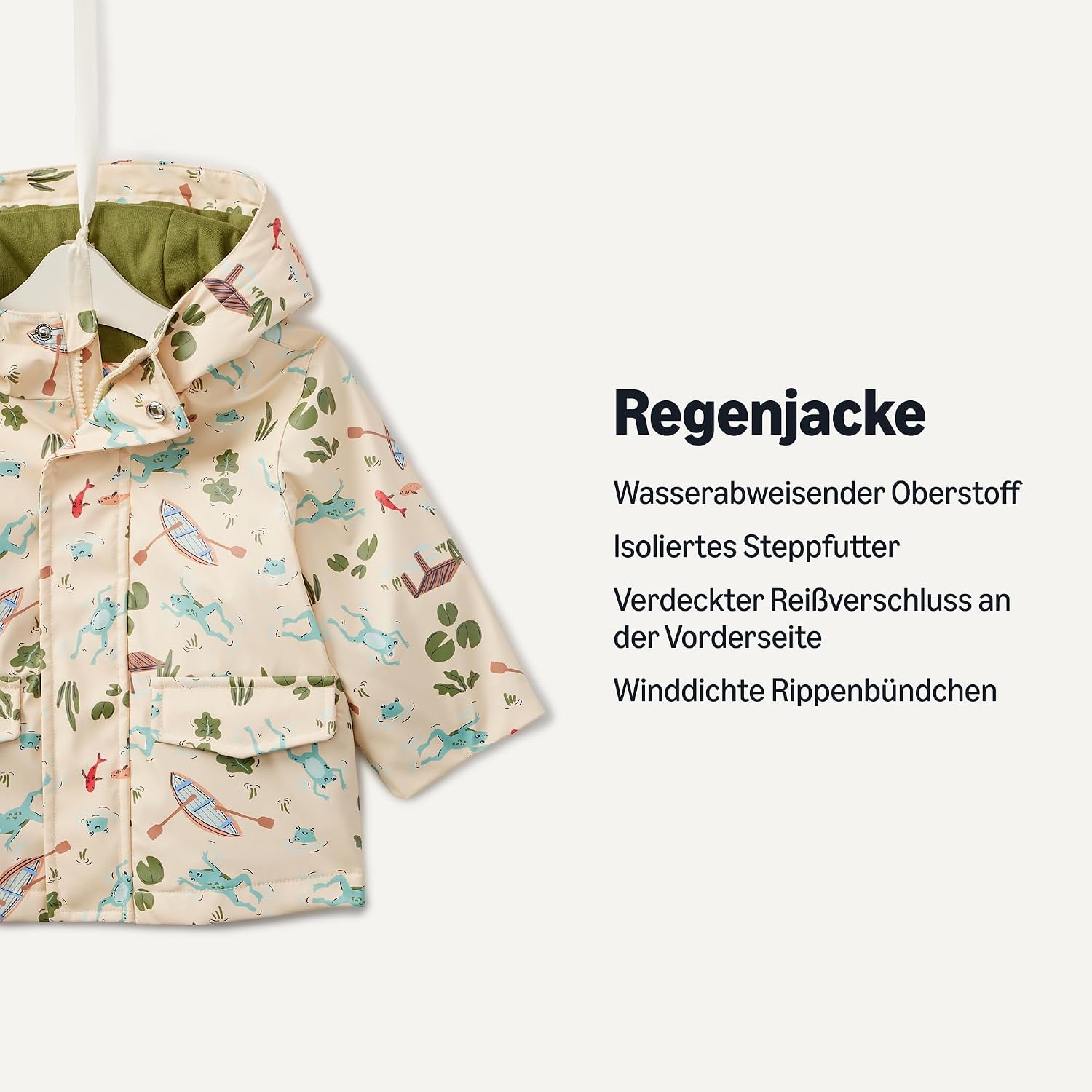 Detalle de Amazon Essentials Baby Jungen Wasserabweisende Regenjacke (Relaxed Fit) – wasserabweisendes PU-Gewebe