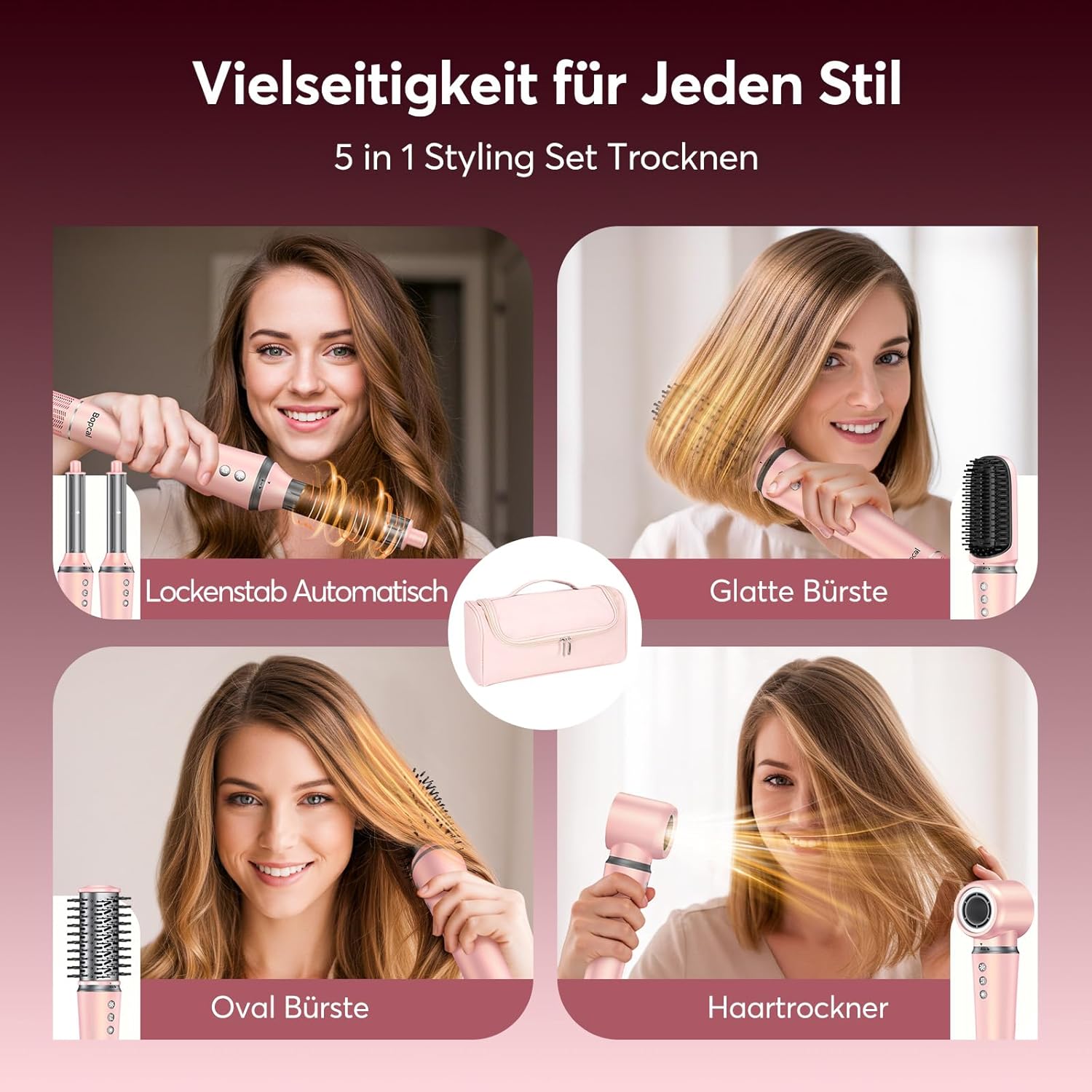 Thumbnail 1 de Bopcal Air Styler 5 en 1 (160000 tr/min) avec sac — séchage, brushing, boucles automatiques et finition lissante