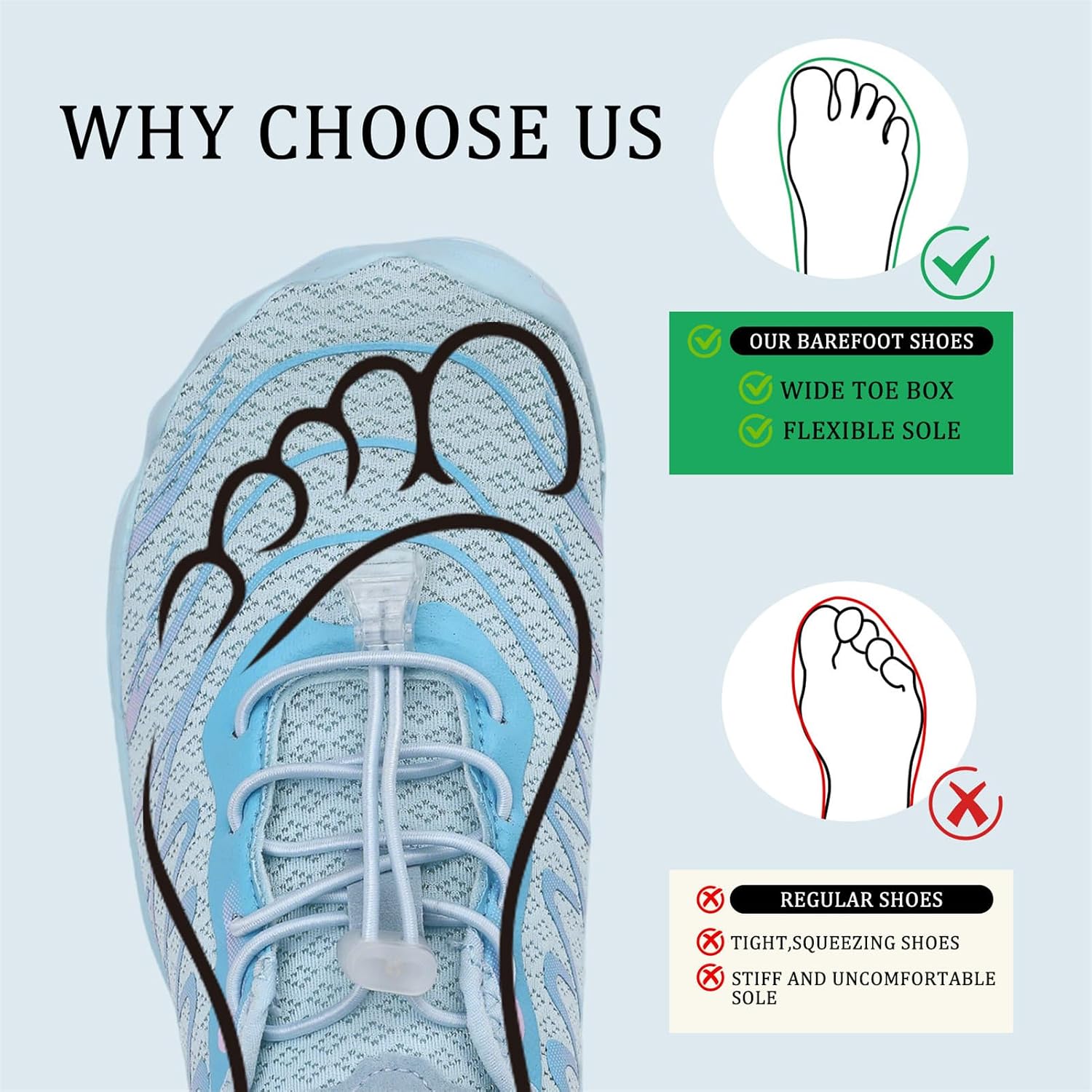 Detalle de Shephorion Barefoot Water Shoes for Women & Men – Quick Dry, Wide Toe Box & Non-Slip