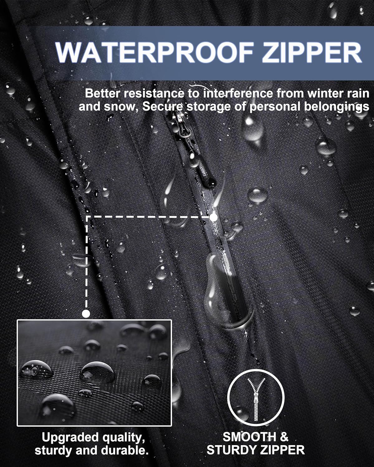 Thumbnail 2 de CNBQDD Winter Jacket Men’s Waterproof Ski Coat with Hood