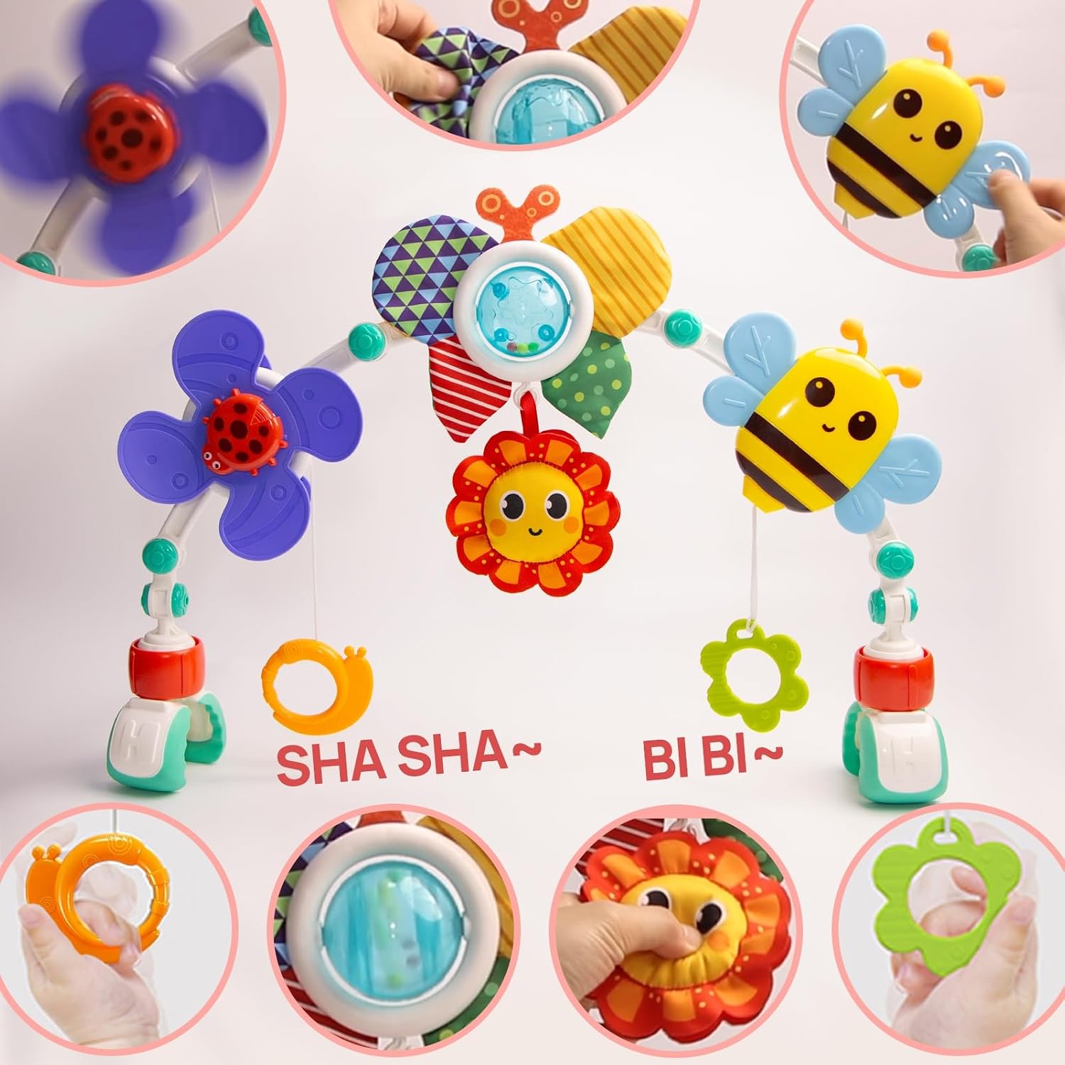 Thumbnail 1 de UTOPLIKEY Baby Activity Arch Toy Bar for Stroller, Bassinets & Car Seat