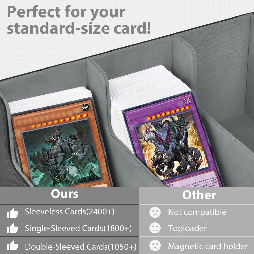 Detalle de Aolso Trading Card Storage Box: Quartuple Deck Case with 24 Dividers and 4 Supporters