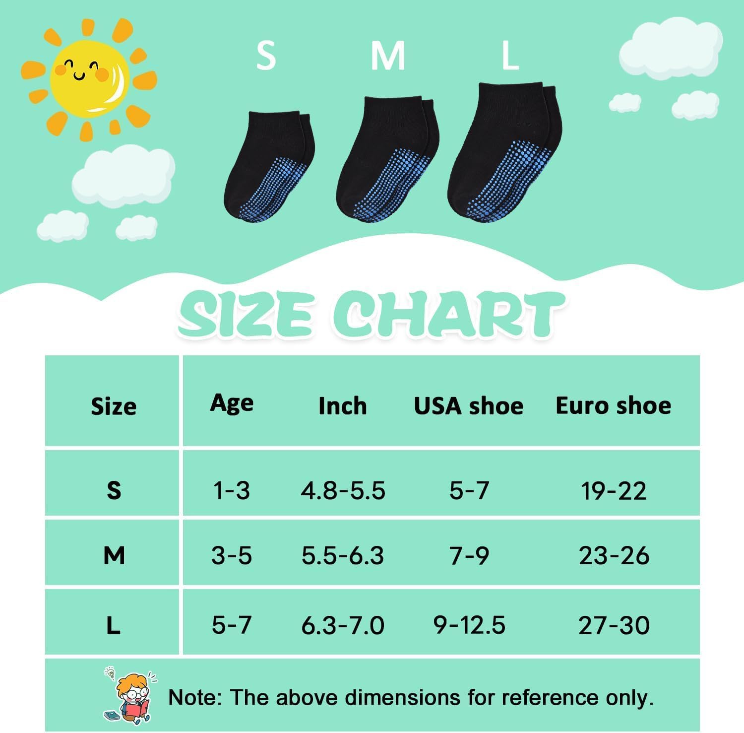 Thumbnail 6 de ELUTONG Toddler Non Slip Socks (12 Pairs) – Baby Grip Ankle Socks for Boys and Girls 0–7 Years
