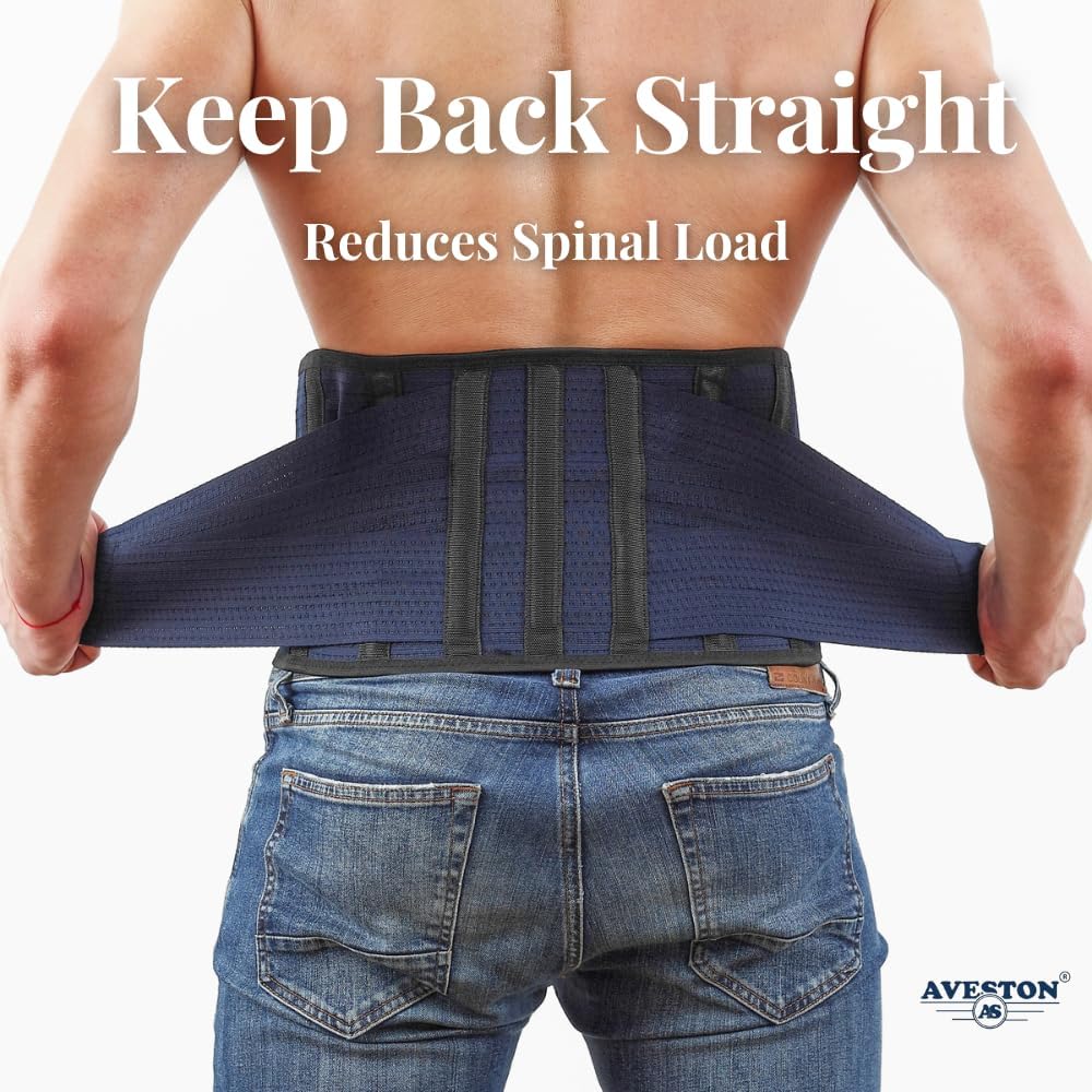 Detalle de AVESTON Back Support Lower Back Brace for Pain Relief (Large)