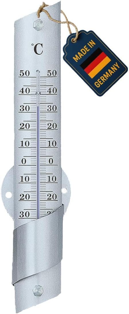 Detalle de TFA Dostmann 12.2029 analog termometer i anodiserad aluminium, vädertålig