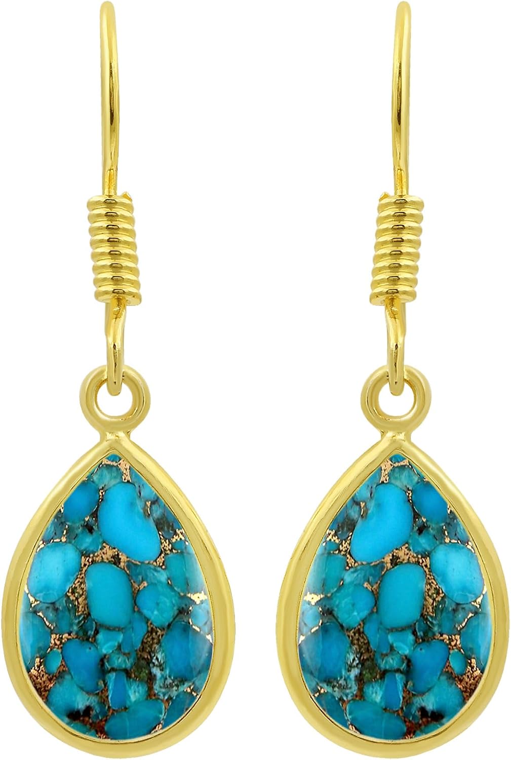 Detalle de Natural Gemstone Dangle Earrings